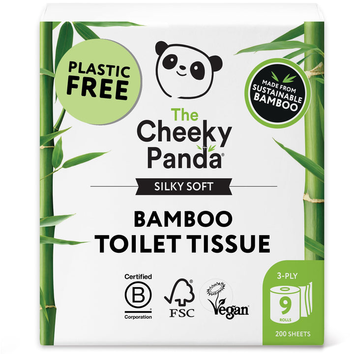 The Cheeky Panda - Bamboo Toilet Paper 9 Rolls | Plastic-Free, FSC-Certified, Hypoallergenic