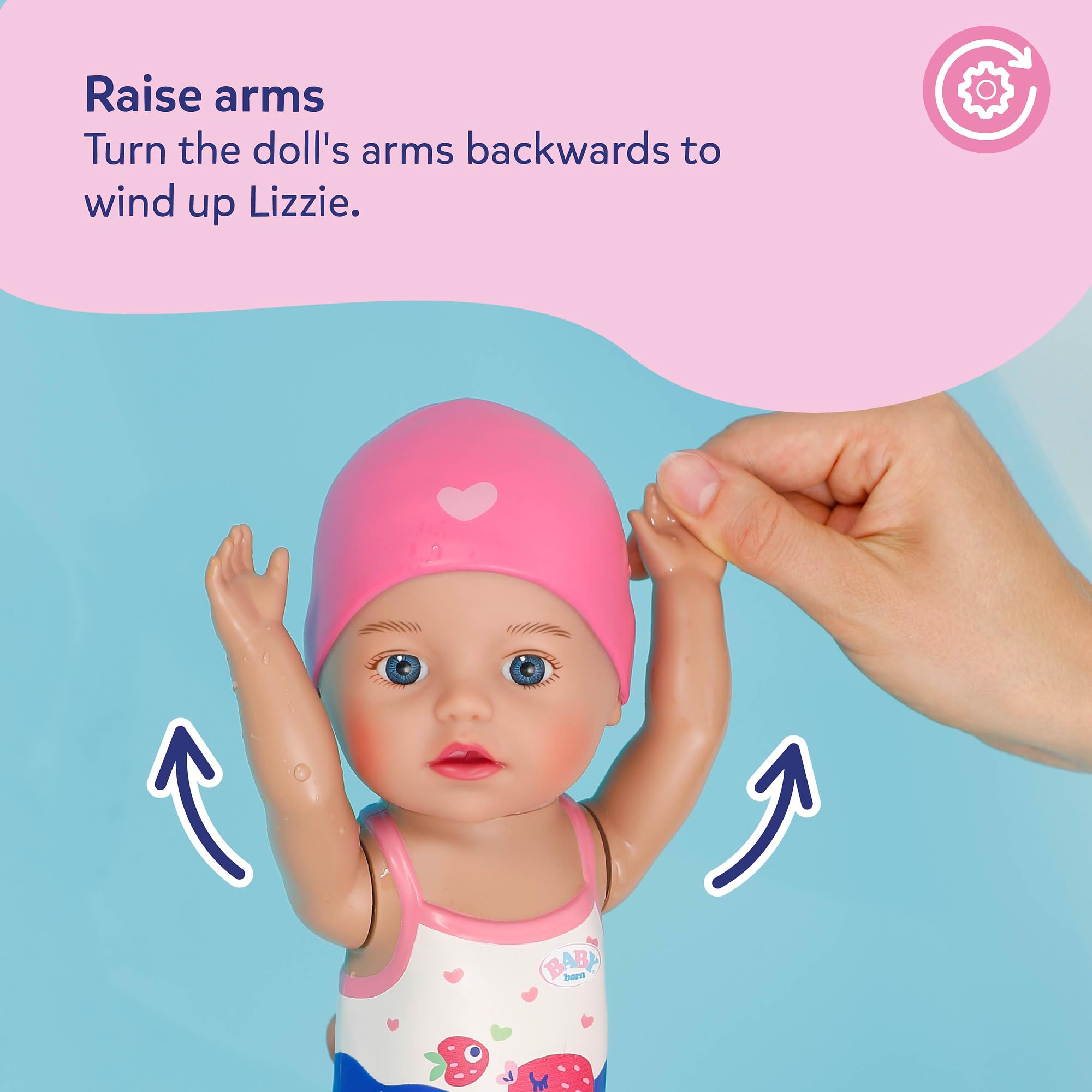 BABY born Swimming Lizzie Doll - 30cm Bath Doll with Wind-up Movement | Ages 1+ 4