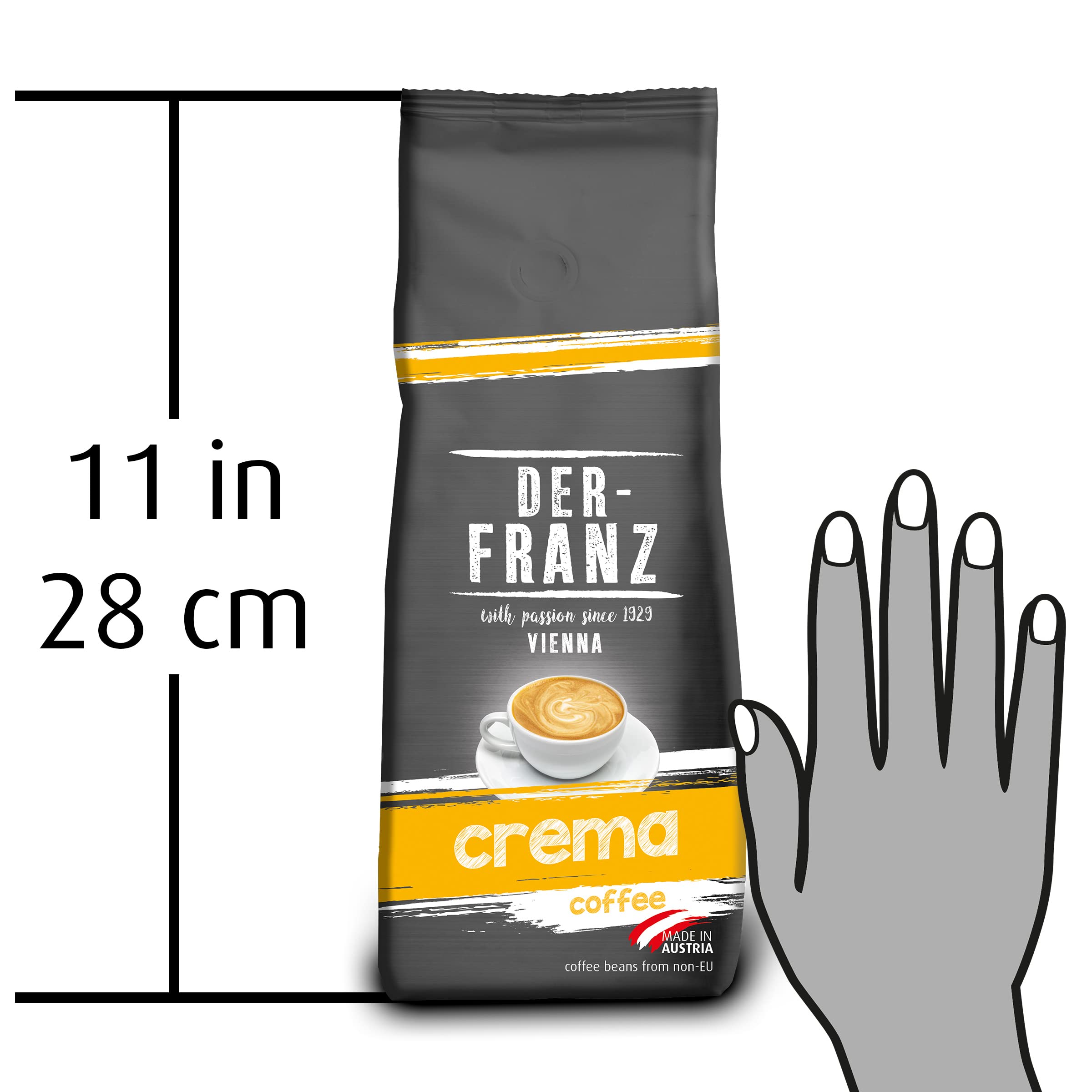Der-Franz Crema Ground Coffee - 100% Arabica Blend | Intensity 4/5 | 2 x 500g Pack 7