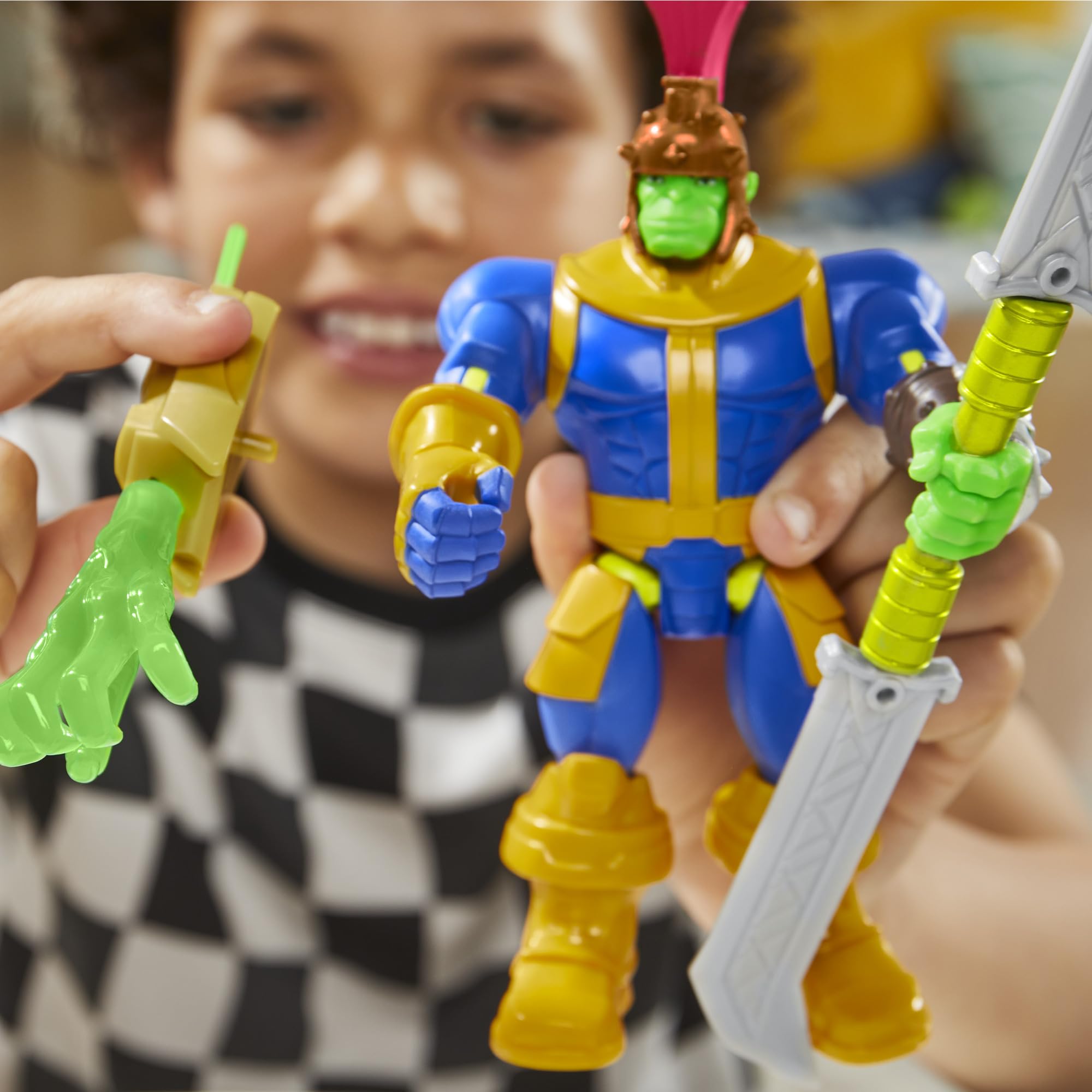 Marvel MixMashers Thanos Deluxe Action Figure - Interchangeable Parts | 9 Points of Articulation 8