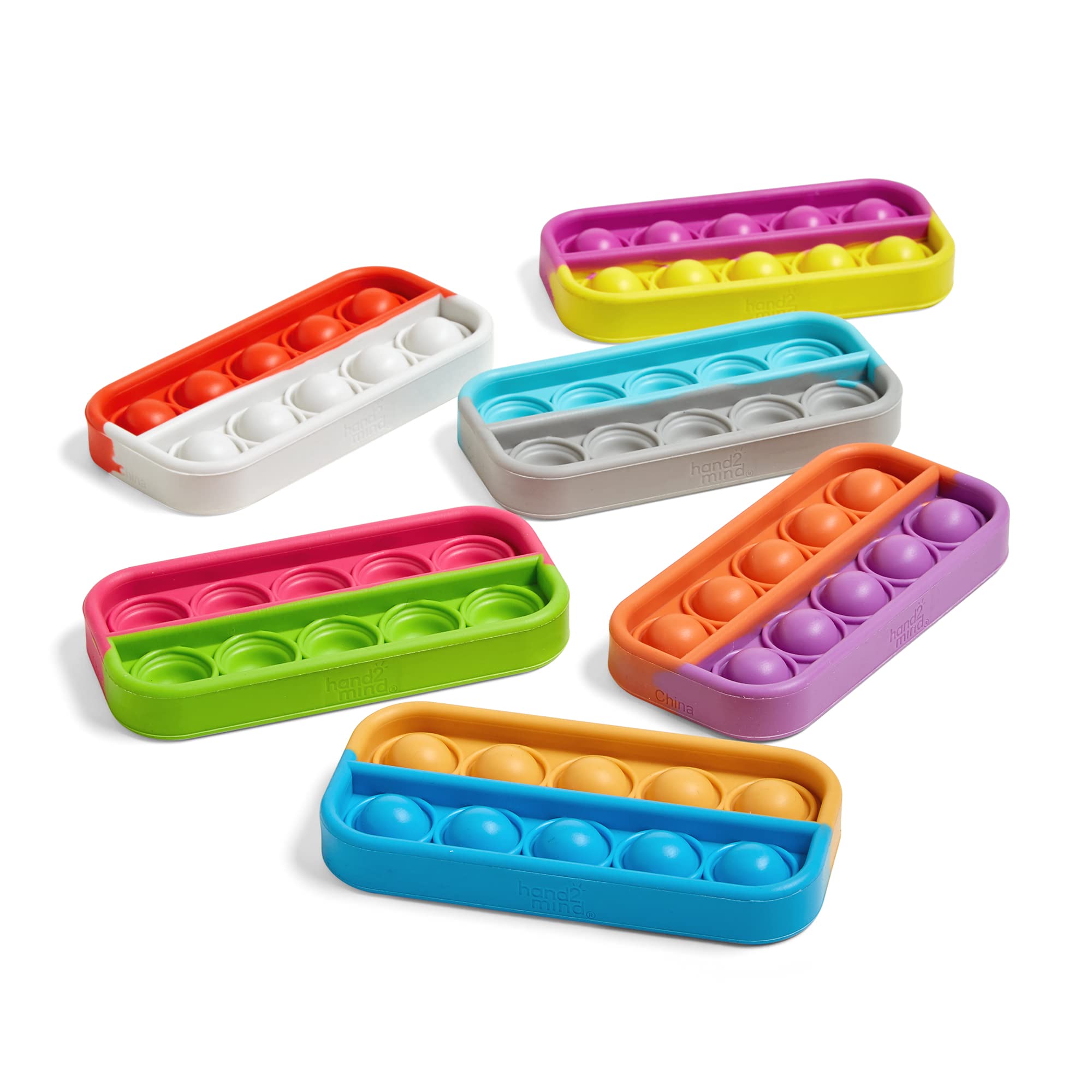 hand2mind Ten Frame Sensory Bubble Poppers - Math Manipulatives & Fidget Toy | Set of 6 1