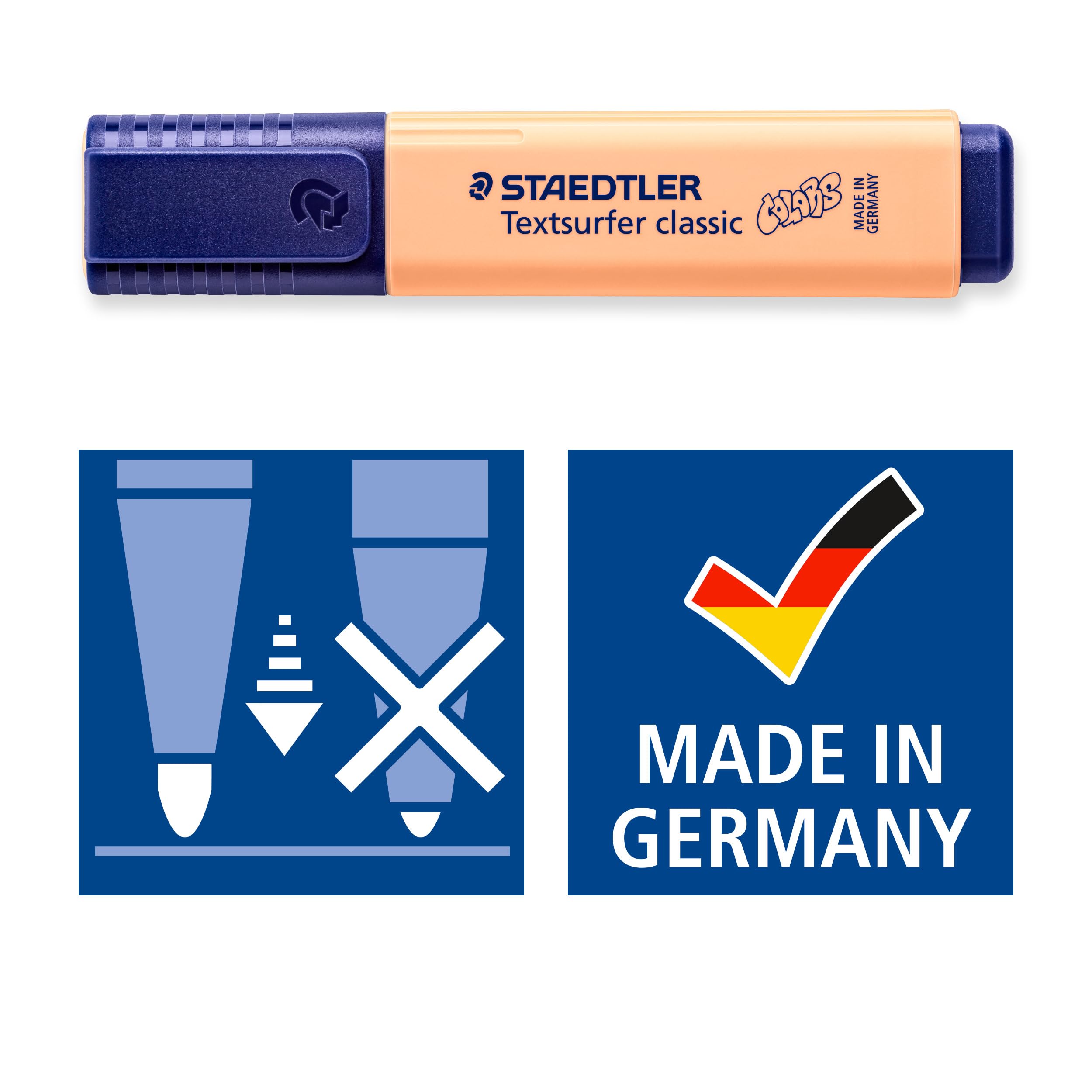 STAEDTLER Textsurfer Classic Highlighters - Assorted Pastel Colours | Chisel Tip | Ink Jet Safe 6