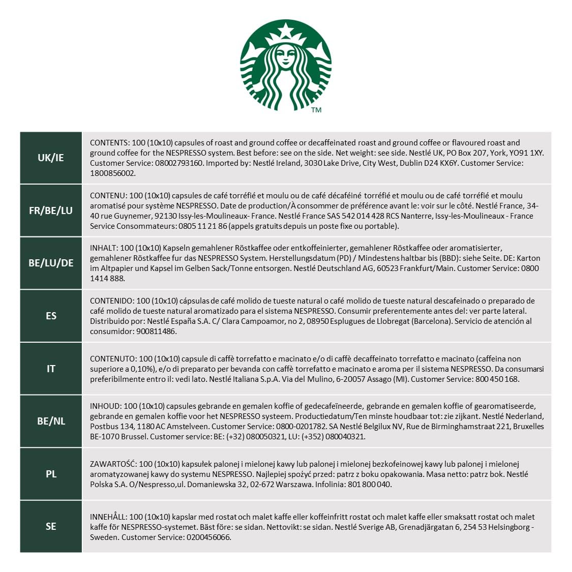 STARBUCKS House Blend by Nespresso, Medium Roast Coffee Capsules, 100 Capsules (10 x 10) 4