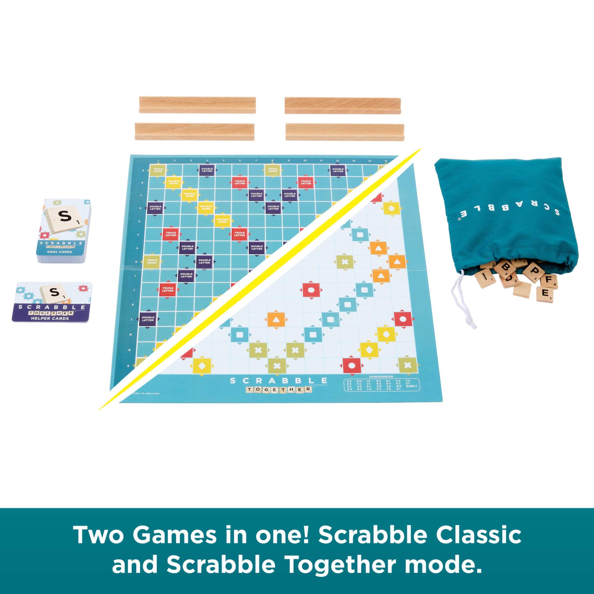 Mattel Games Scrabble Board Game Classic Family Word Fun with Wooden Tiles 4