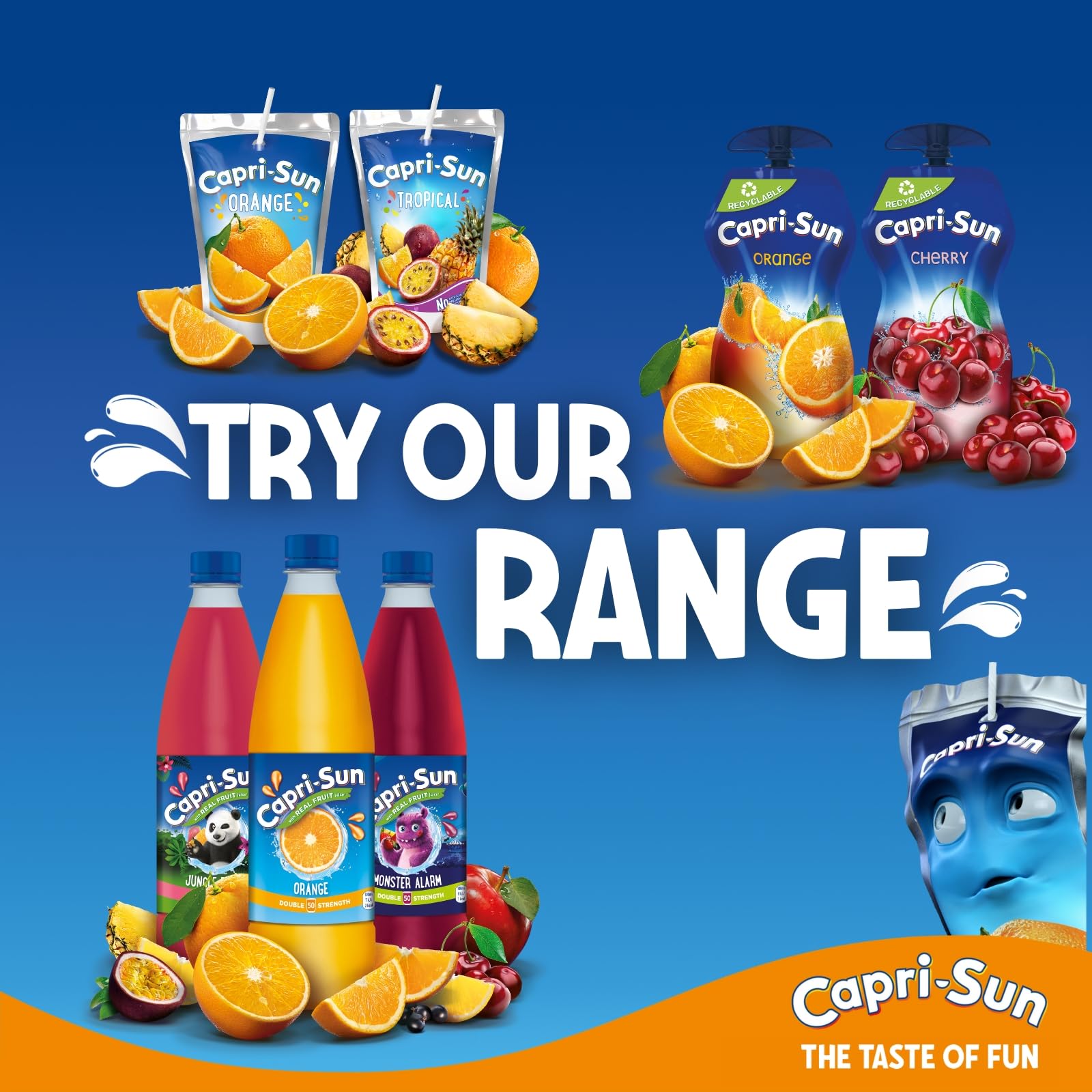 Capri-Sun Zero Orange Kids' Juice Drink (8 x 200ml) - No Added Sugar, Made with Real Fruit Juice 4