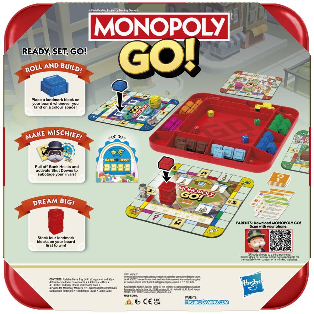 Hasbro Gaming Monopoly GO! Strategy Game for 8+ Year Old Kids, for 2-4 Players, Family Party Games for Children and Adults 2