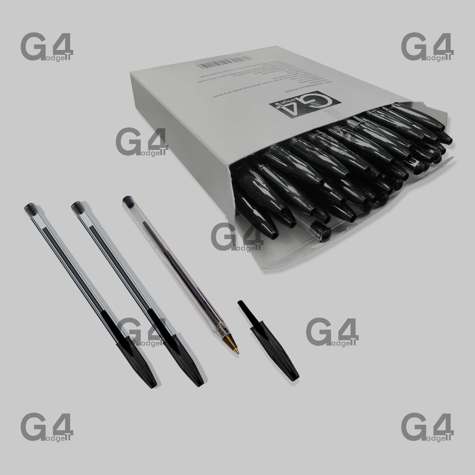 G4GADGET Black Ballpoint Pens - 25 Pack Medium Tip, Quick Drying Ink | 0.5mm Line 3