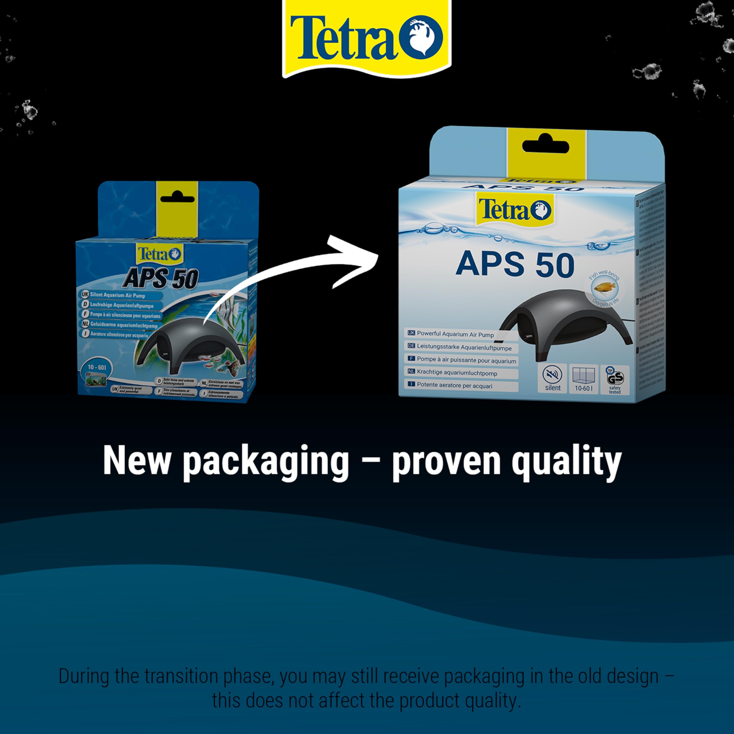 Tetra APS50 Silent Aquarium Air Pump - 50 L/H Flow | For 10-60 Litre Tanks | Black 2