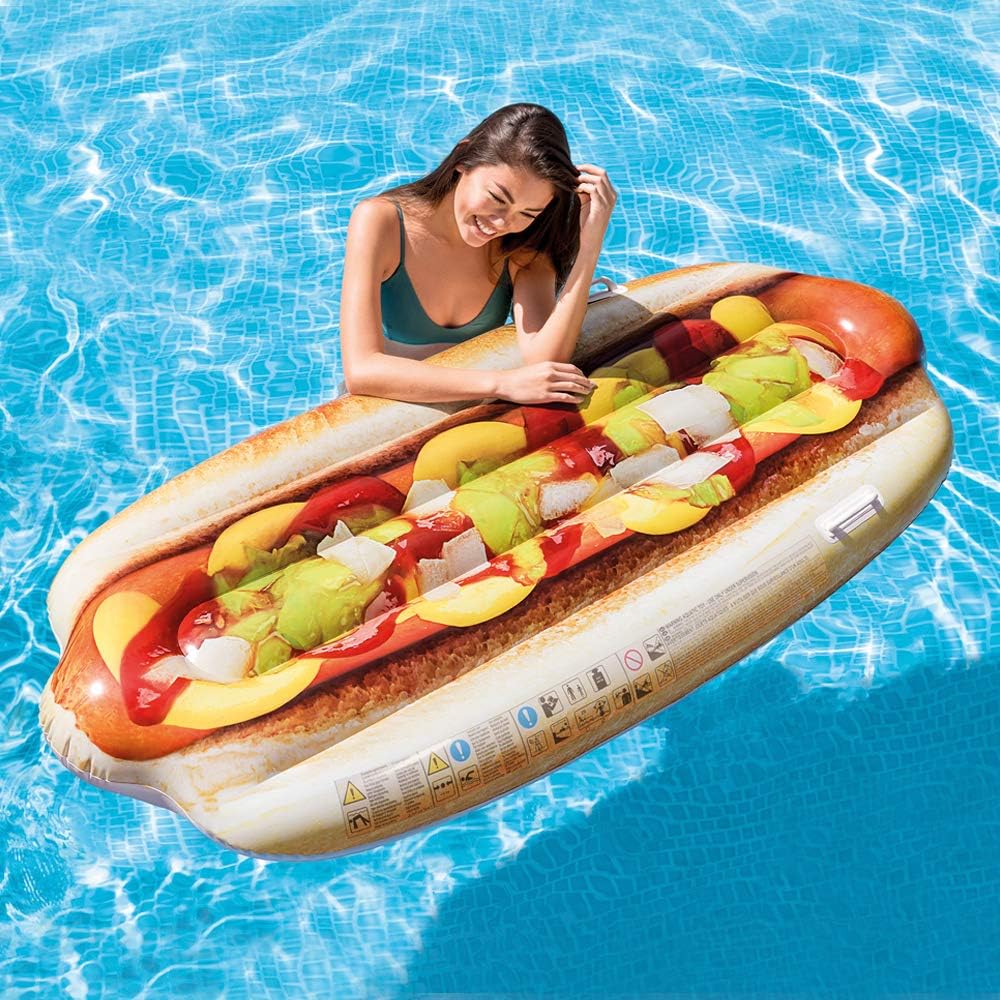 Materasso gonfiabile gigante per hotdog Intex Lilo 180 cm x 89 cm Perfetto per la piscina