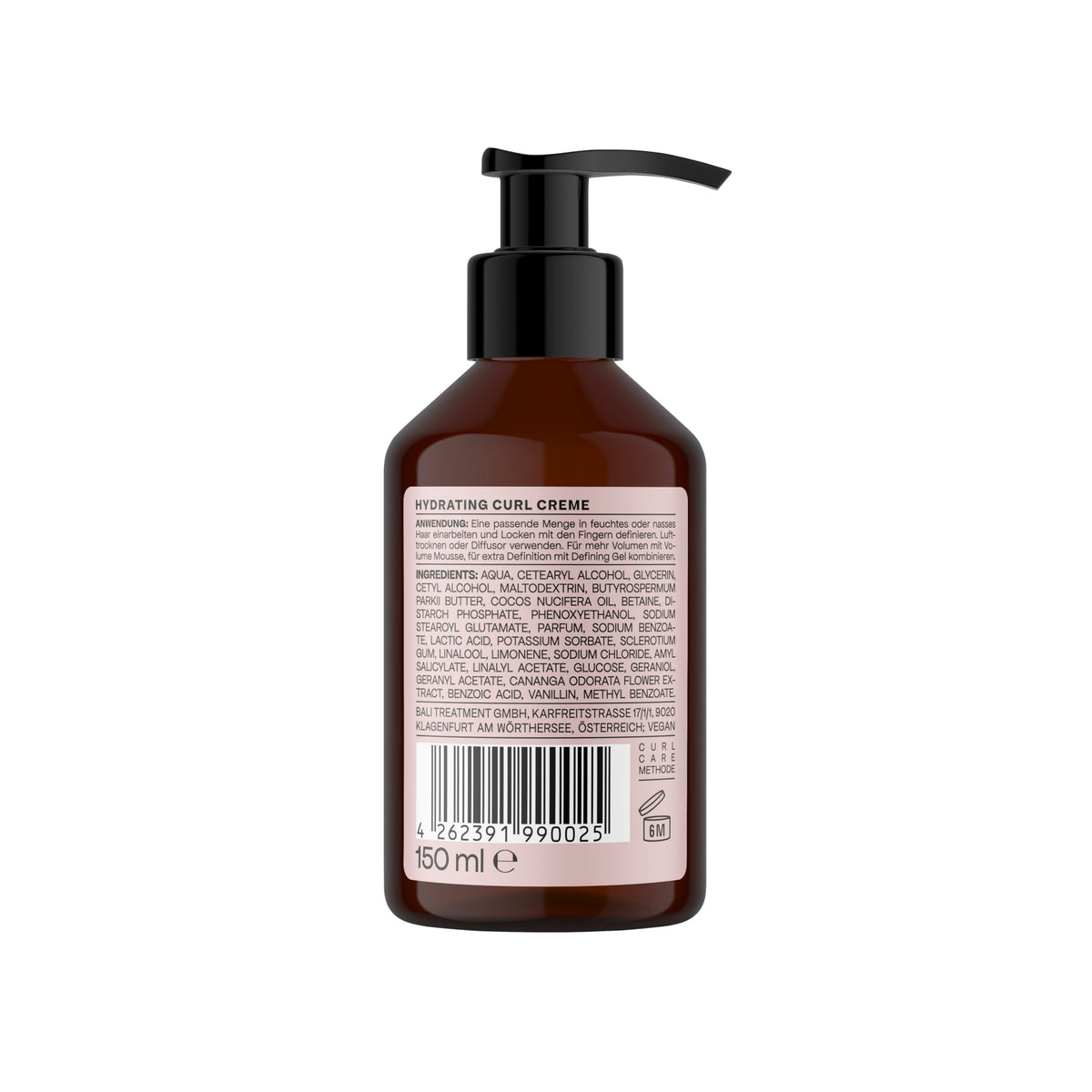 Bali Curls by Hank Ge Hydrating Curl Cream - 150 ml | Frizz Control | Coconut & Argan Oil