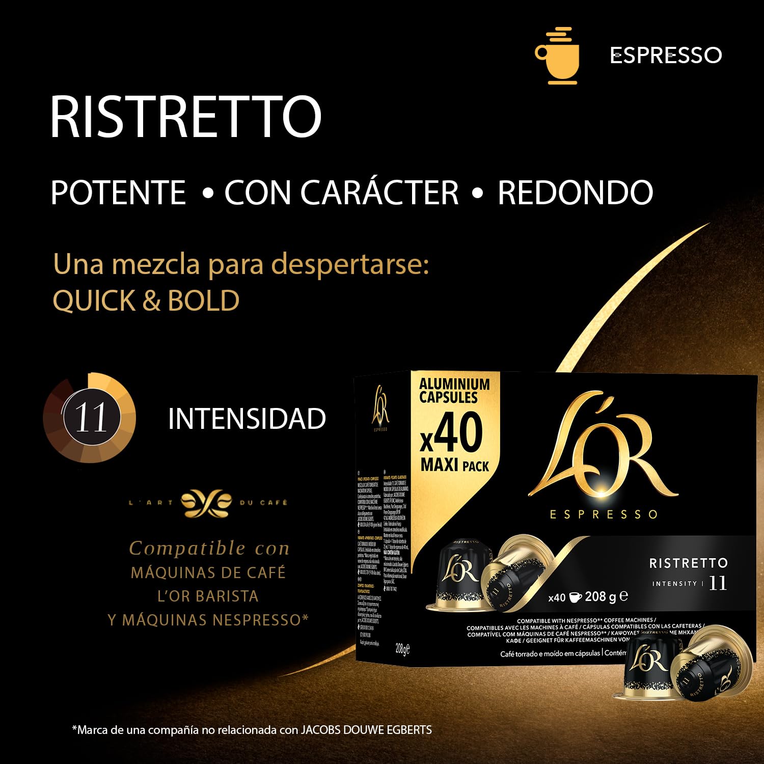 L'OR Espresso Ristretto Coffee Pods - Intensity 11, Ginger & Cardamom | 200 Count 2