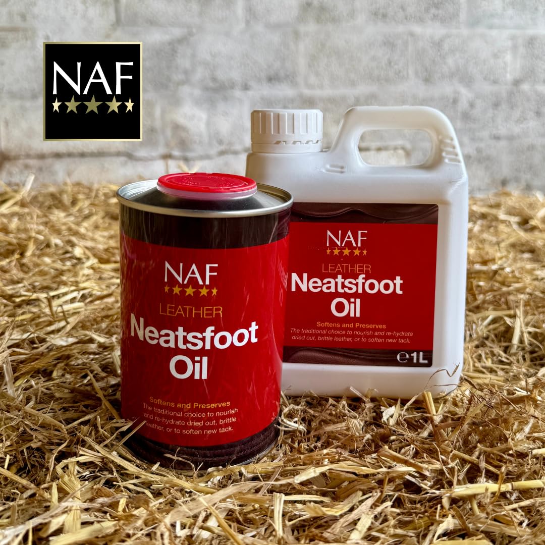 NAF Leather Neatsfoot Oil - Traditional Leather Conditioner for Tack | 1L 3