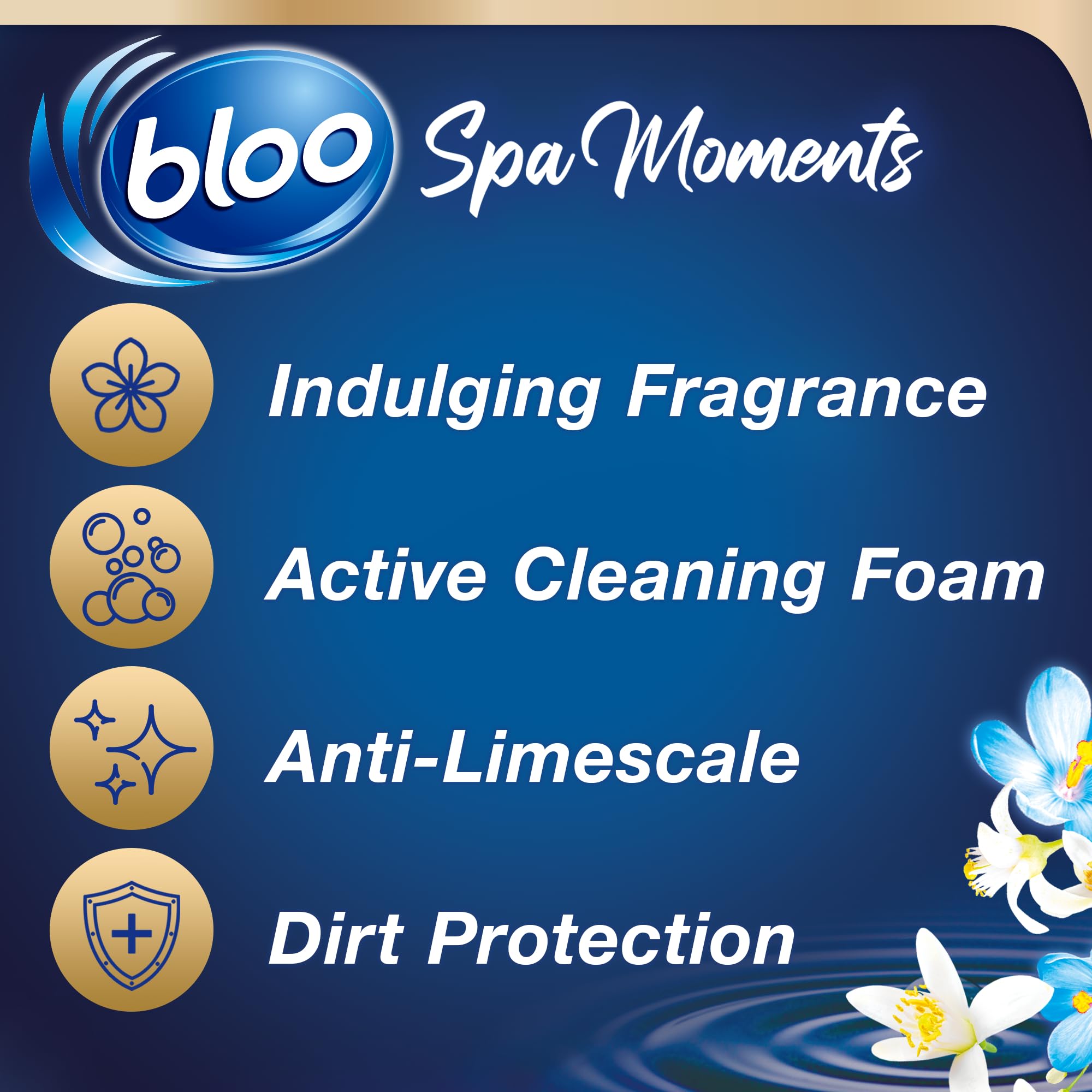 Bloo Spa Moments Vitality Toilet Rim Block - 4 Function Formula with Essential Oils | Prevents Limescale 3