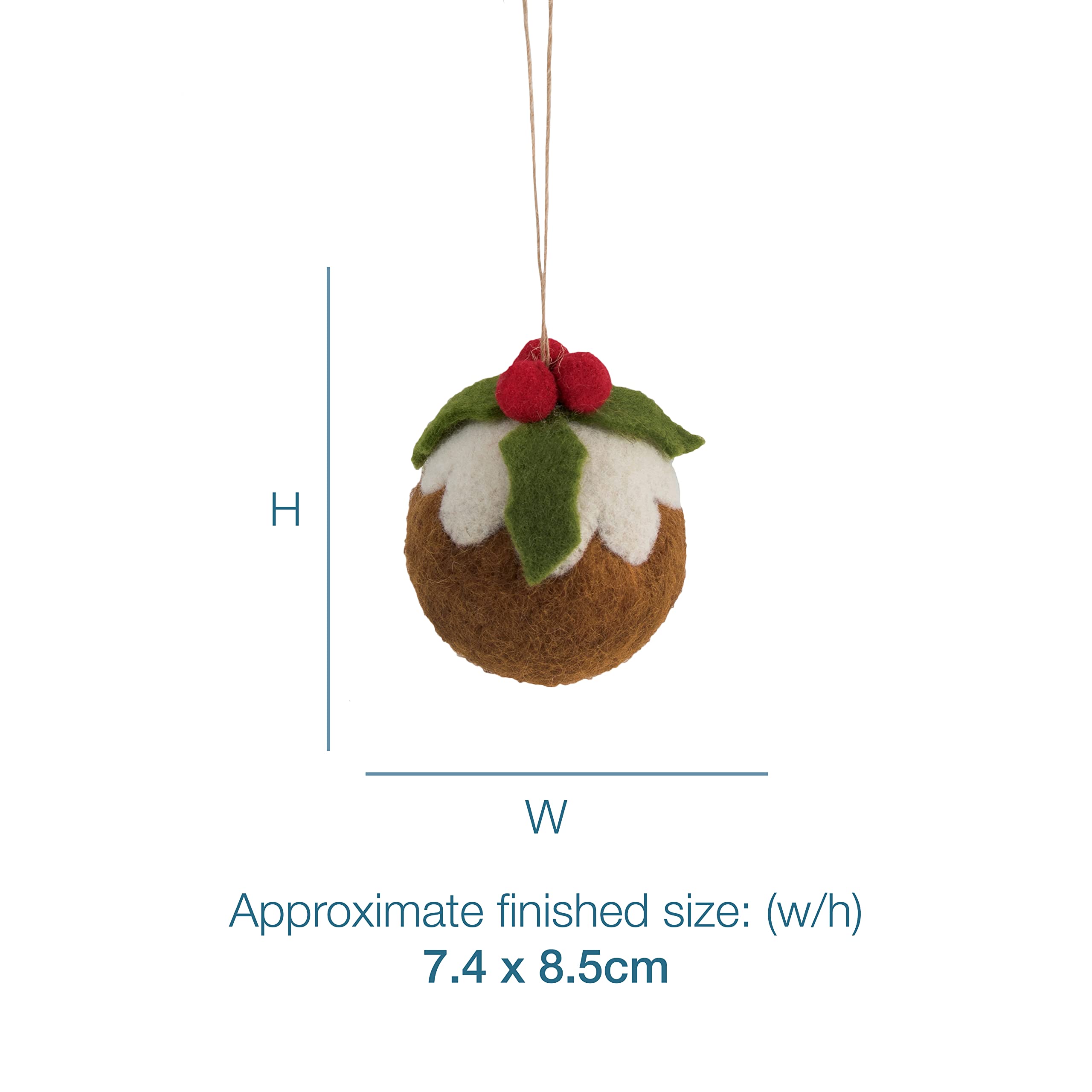 Trimits Christmas Pudding Needle Felting Craft Kit - Beginner-Friendly DIY Ornament Set 12