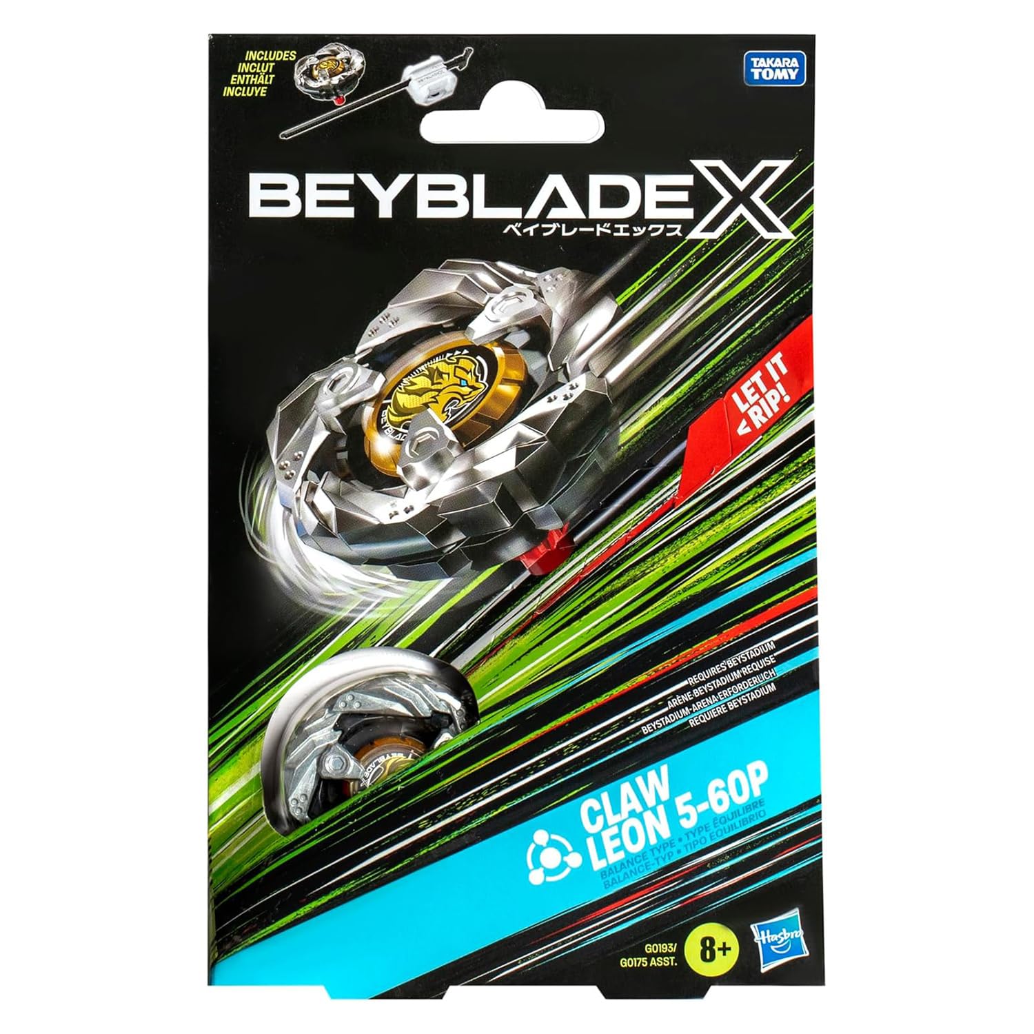 Hasbro Beyblade X Claw Leon 5-60P Starter Pack - Right-Spin Balance Type Top and Launcher 3