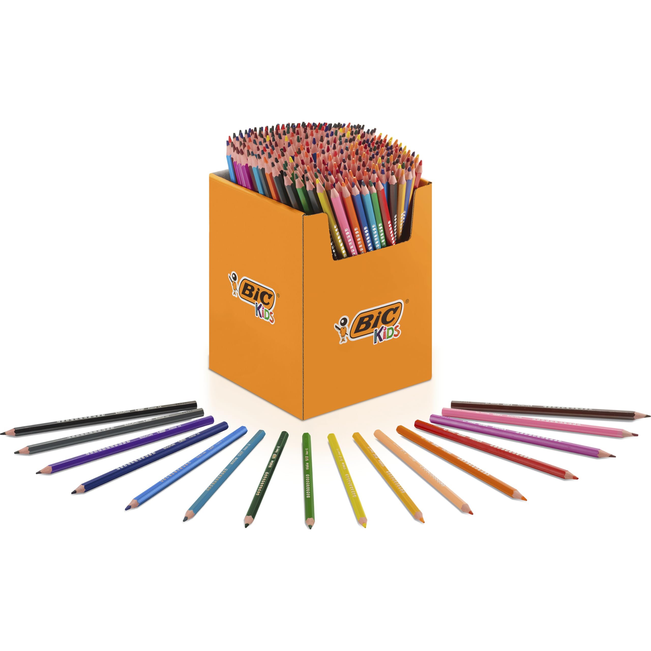 BIC Kids Evolution Ecolutions Coloured Pencils - 288 Pack | Wood-Free | Hexagonal Grip