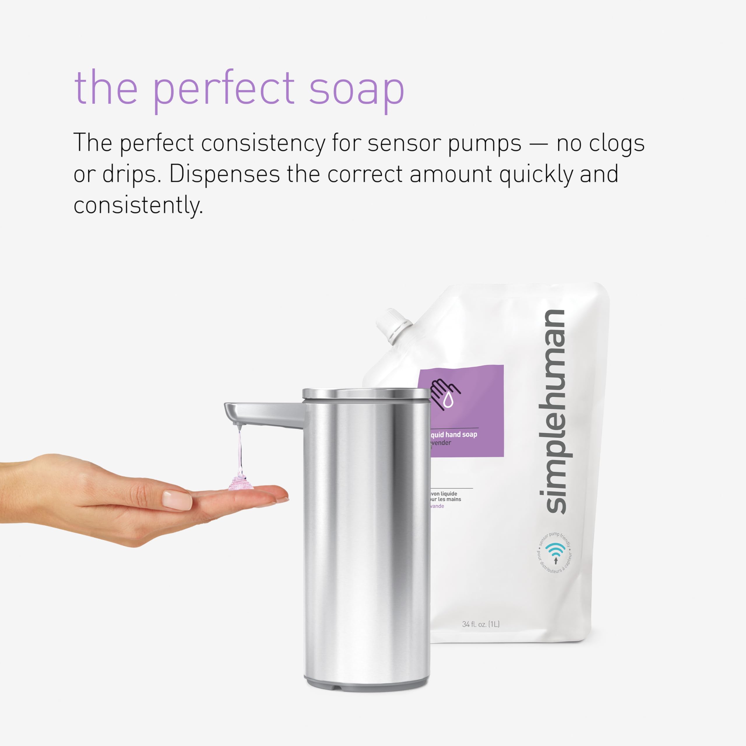 simplehuman CT1018 Geranium Hand Wash Liquid Soap - 1L Moisturising Vegan Formula 5