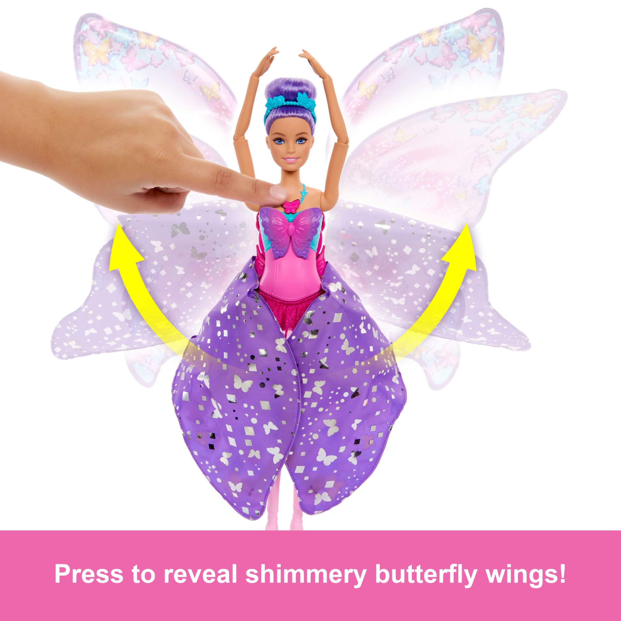 Barbie Dance and Flutter Doll HXJ10 - 2-in-1 Transformation, Purple Hair, Removable Tutu | Ages 3+ 3