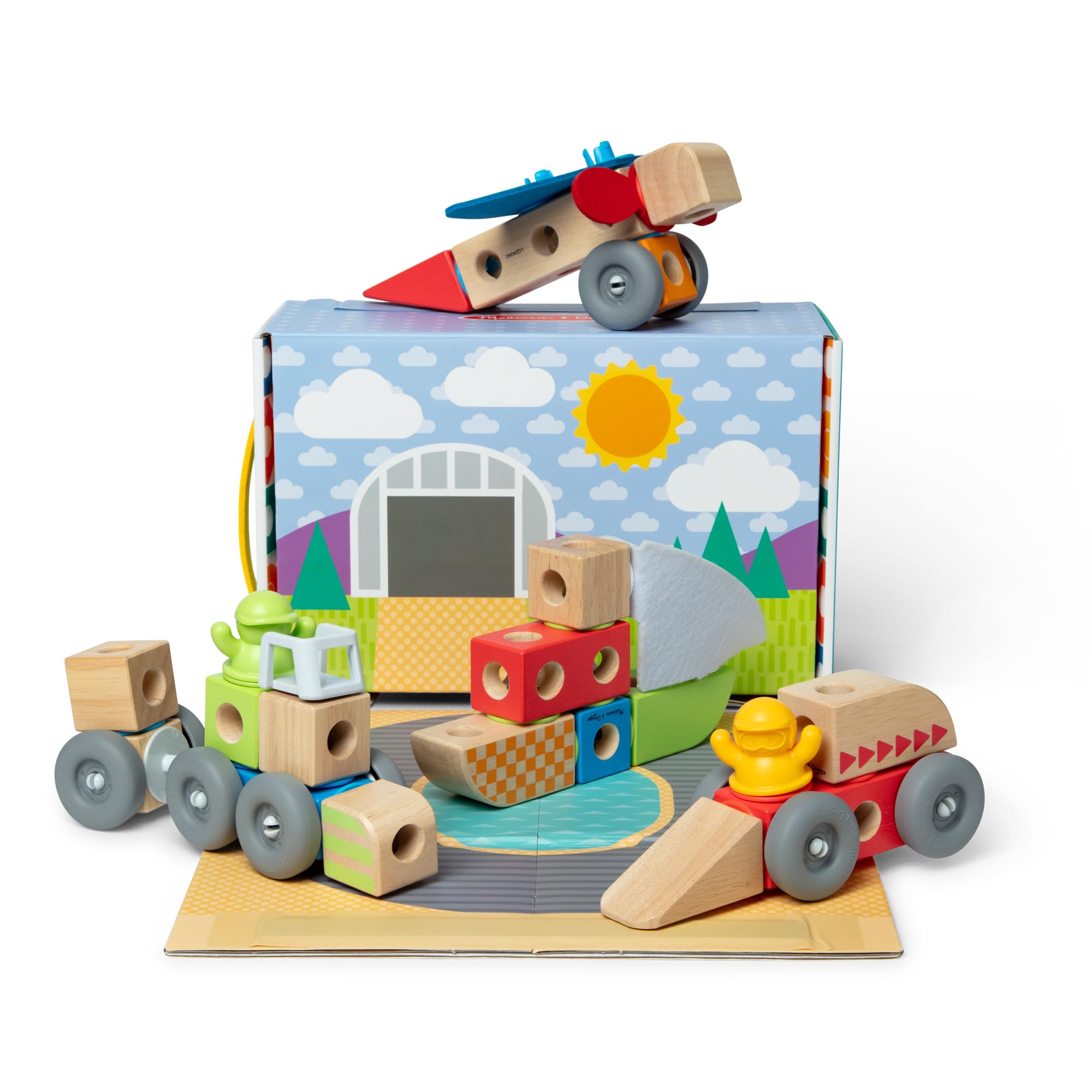 Melissa & Doug Blockables Vehicles Snap And Play Set | 54 Connectable Pieces | Ages 2+