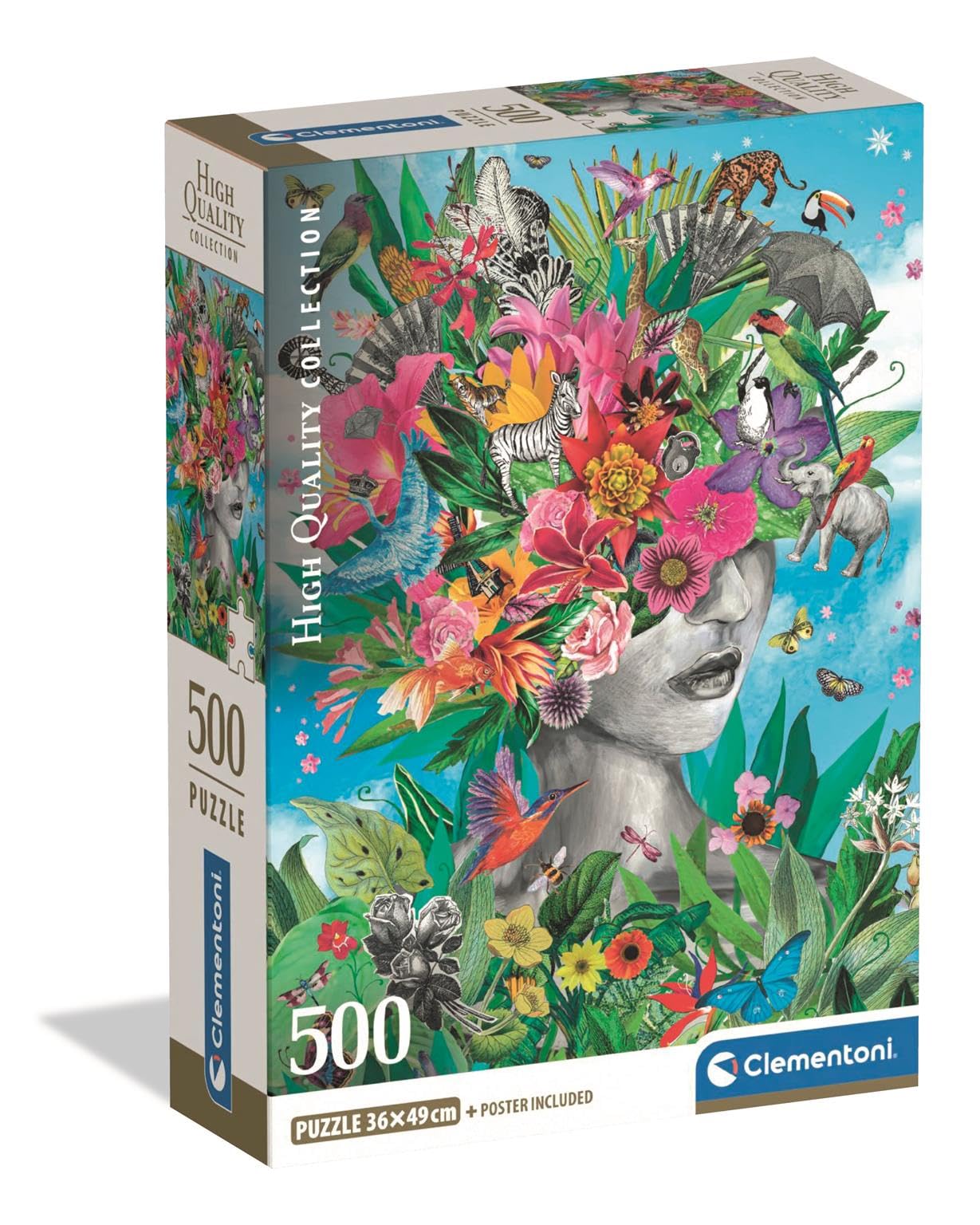 Clementoni Jigsaw Puzzle 500 Pieces - Head in the Jungle Collection | 49 x 36 cm
