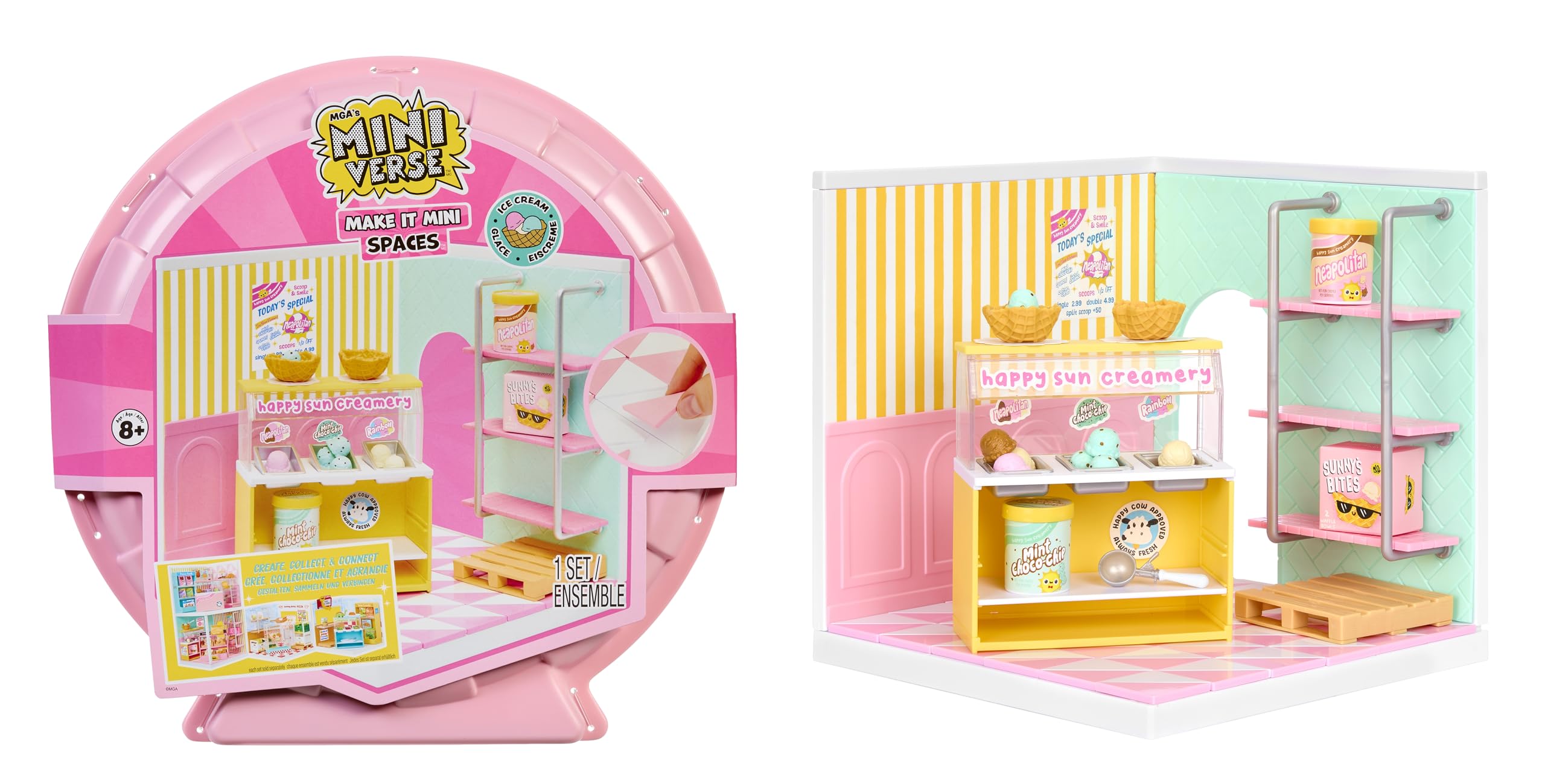 MGA's Miniverse Make It Mini Spaces Ice Cream Shop Building Set - DIY Craft Kit | Ages 8+ 1