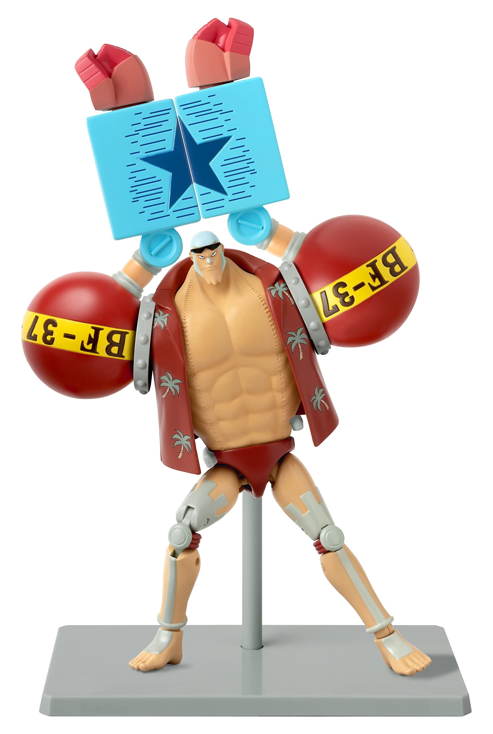 BANDAI One Piece Anime Heroes Franky Action Figure - 17cm Articulated Pirate Toy with Display Stand 7