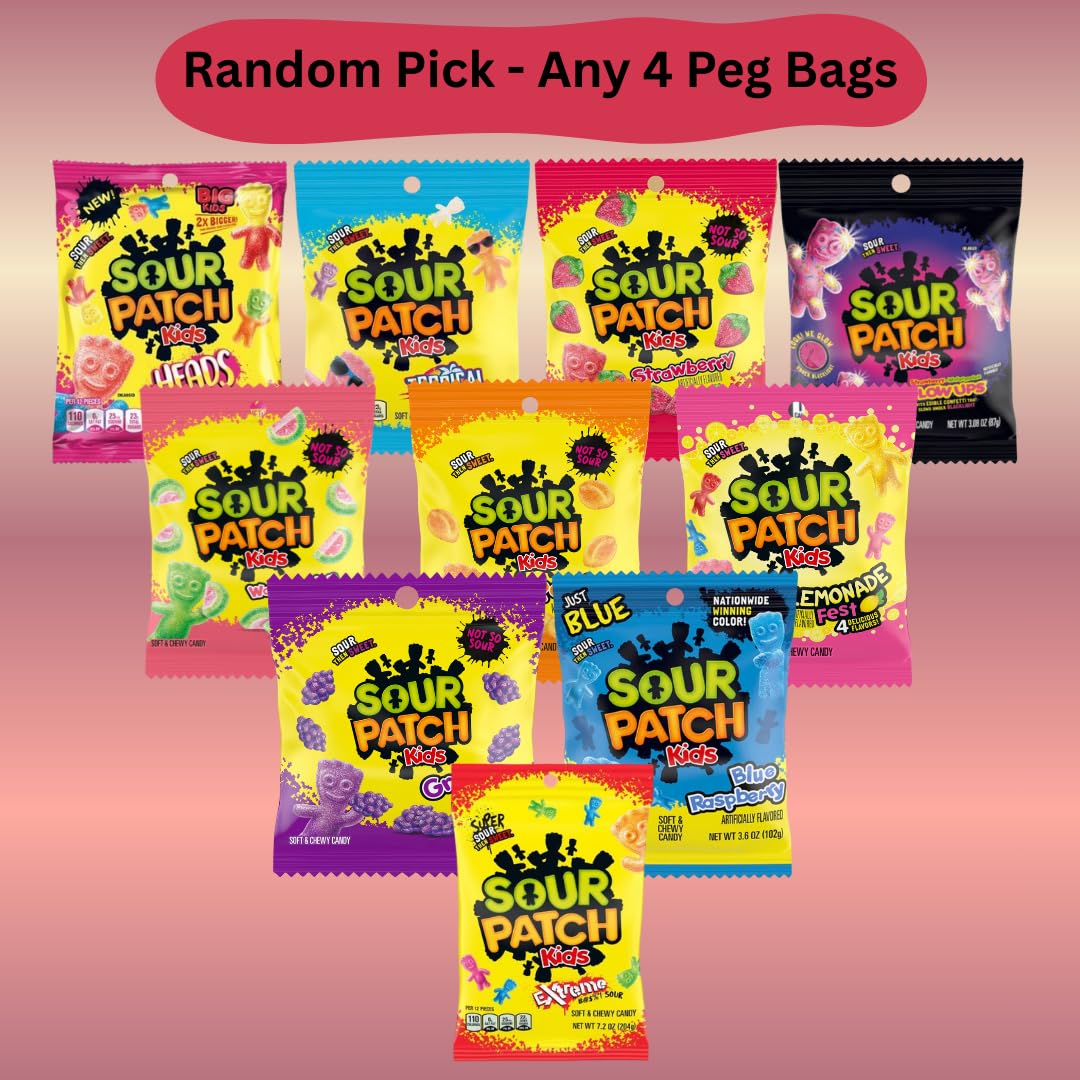 Picaboxx Sour Patch Kids Candy Gift Box | Soft & Chewy Toffee, Fudge & Nougat | 462g
