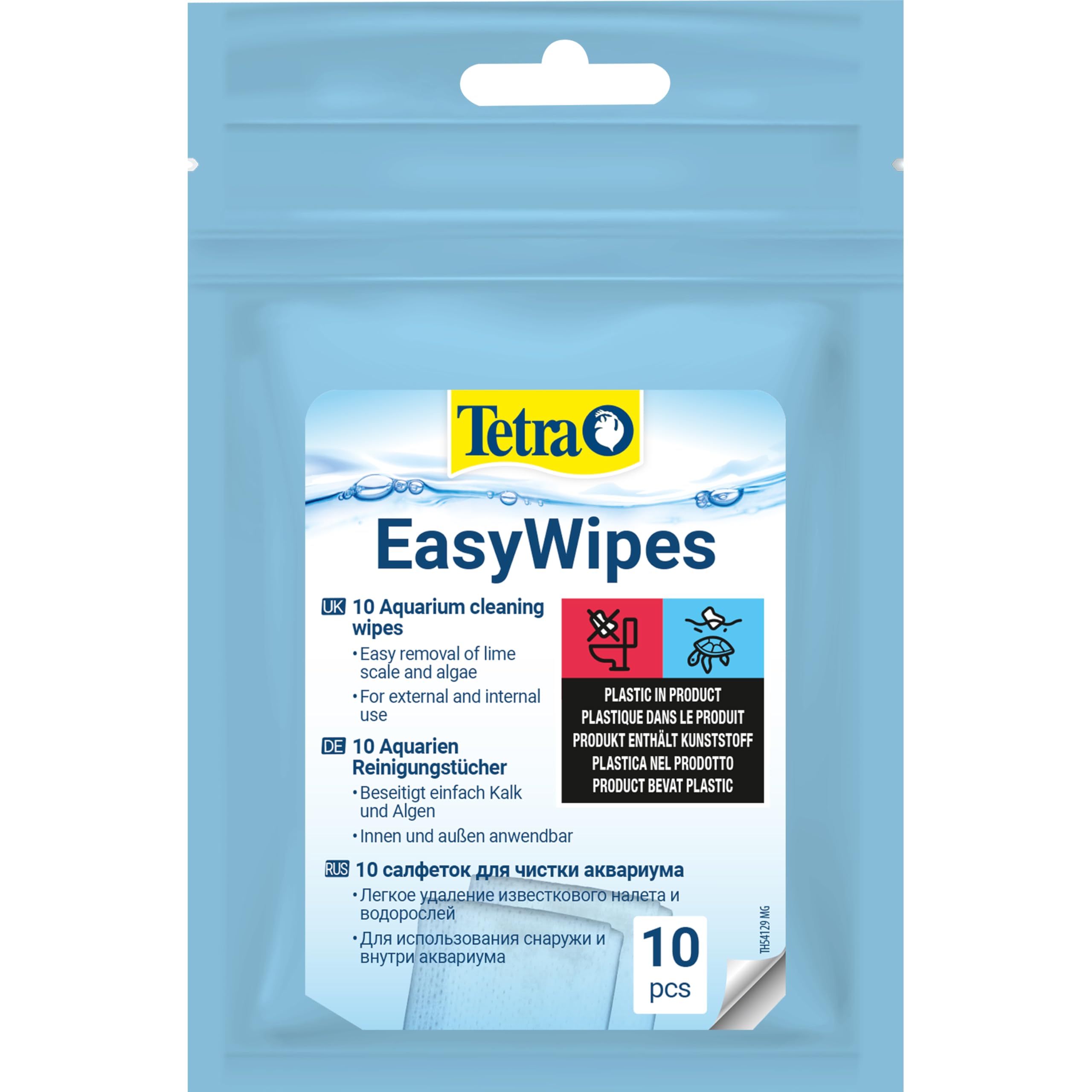 Tetra Aquarium Glass Cleaning Wipes - Pack of 10 for Algae and Lime Residue Removal 1