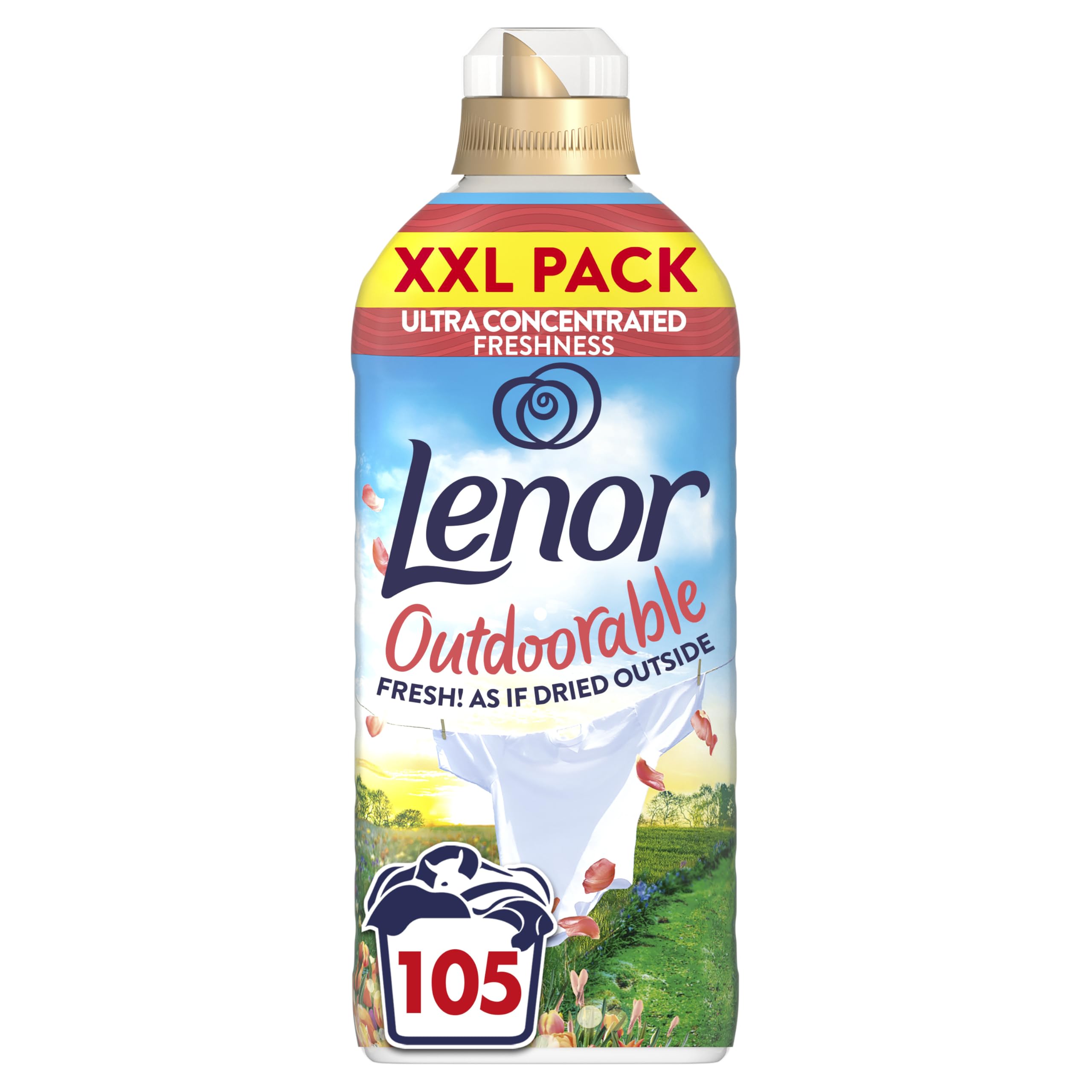 Lenor Outdoorable Liquid Fabric Softener - First Day of Spring Scent | 105 Washes | 1.47L 1