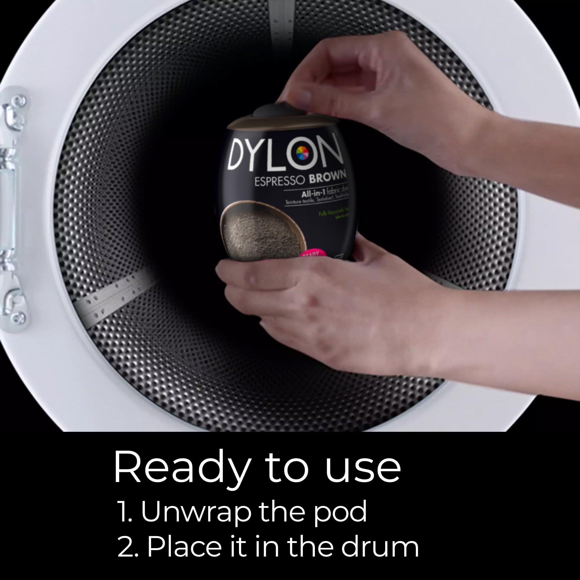 Dylon Washing Machine Fabric Dye Pod - Espresso Brown, 350g 7