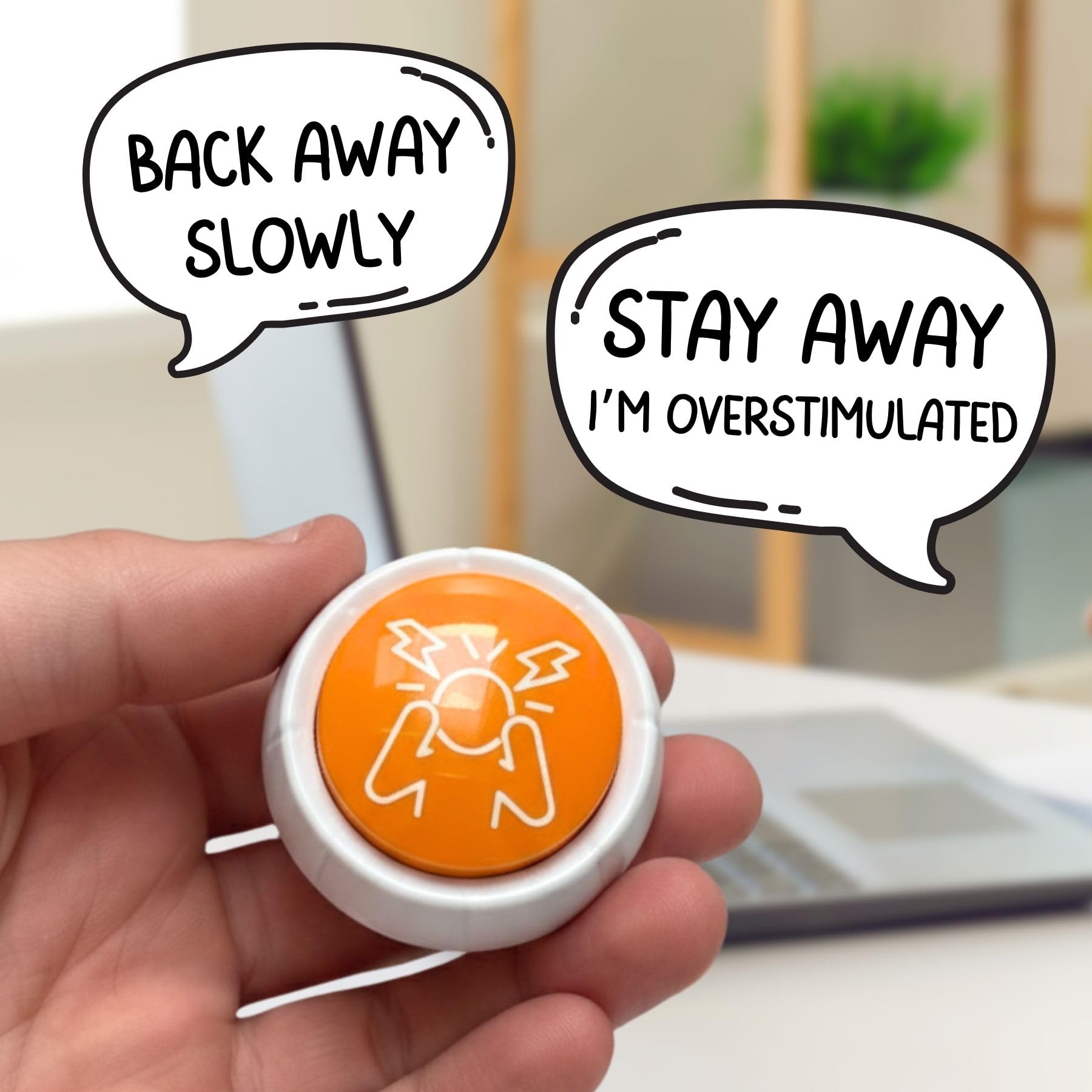 Boxer Gifts Overstimulated Novelty Survival Button - Gag Gift for Adults | Multicolor | Plastic 2