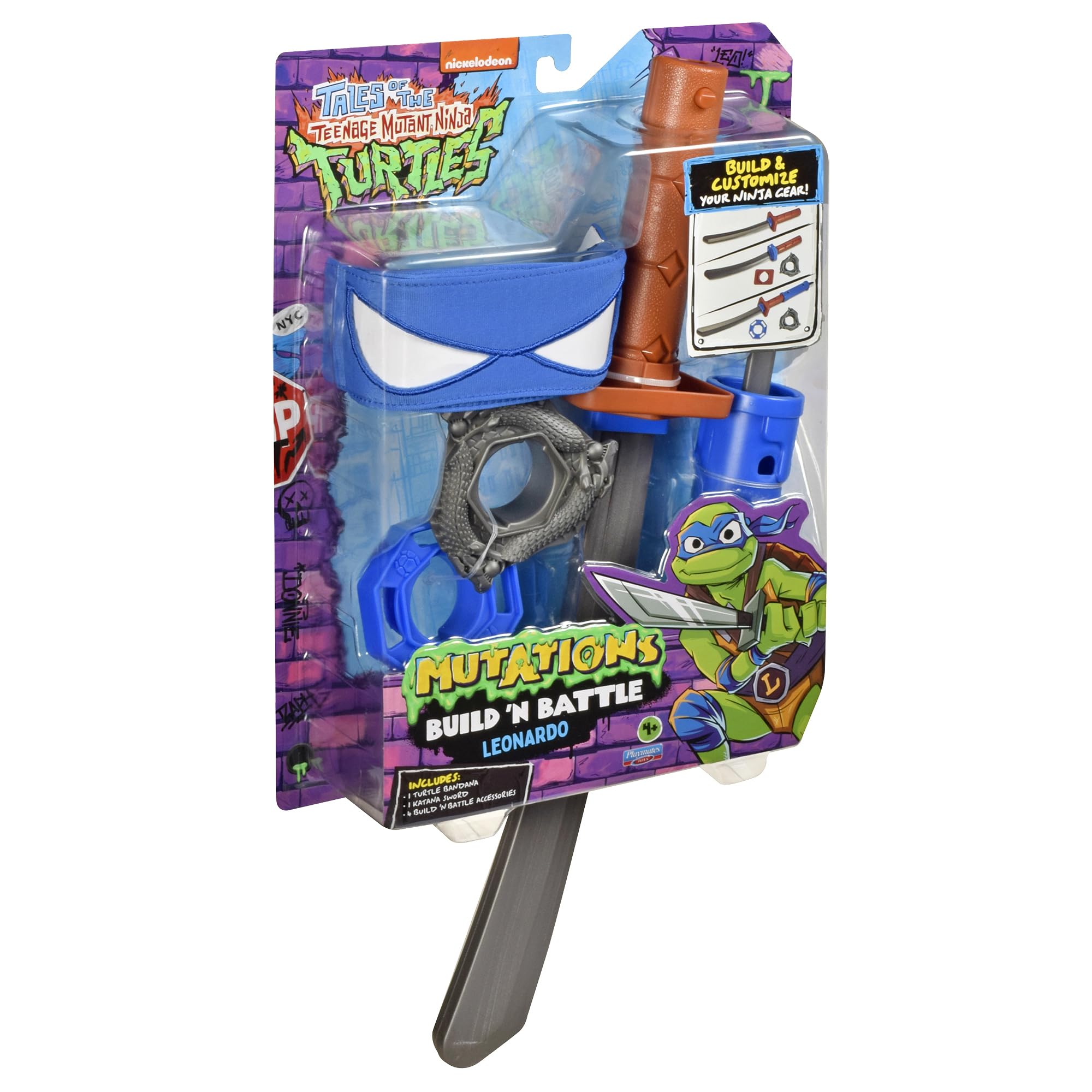 Teenage Mutant Ninja Turtles Build N Battle Leonardo Katana Sword Roleplay Set | Ages 4+ 4