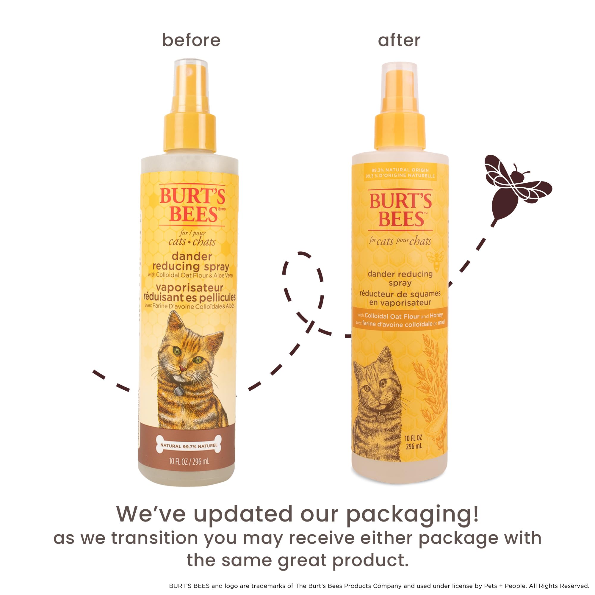 BURT'S BEES FOR PETS Dander Reducing Spray for Cats - 296ml | pH Balanced | Aloe Vera & Oatmeal 2