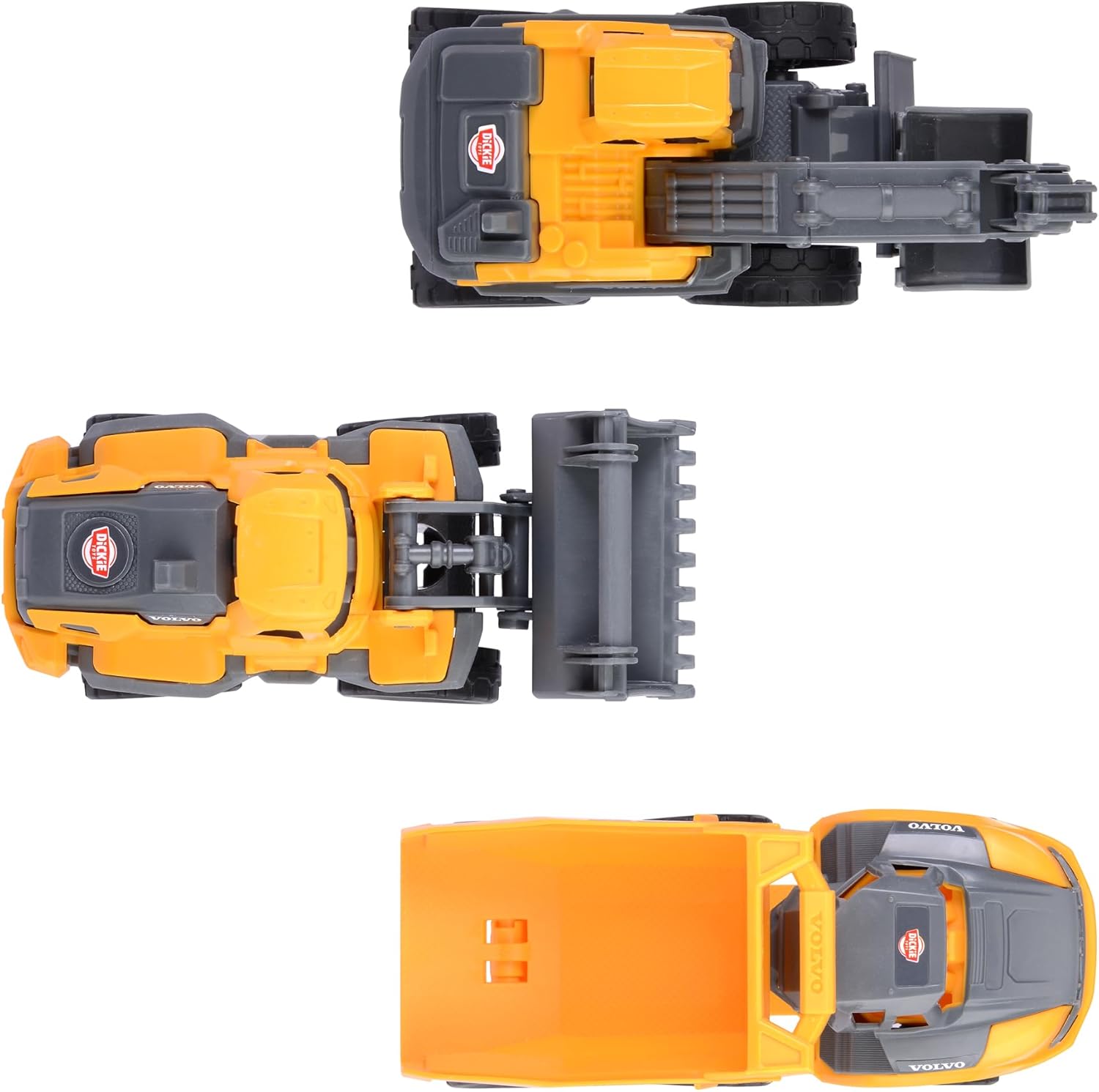 Dickie Toys Volvo Construction Site Vehicles Set - 3-Piece Playset for Kids 3+ 4