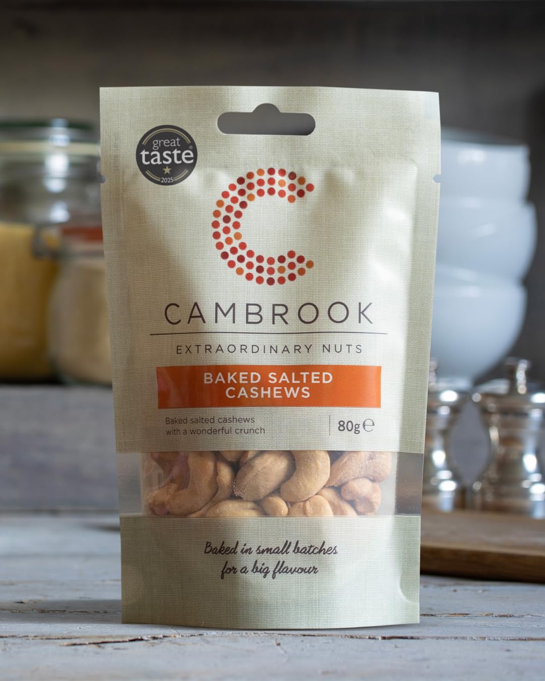 Cambrook Baked & Salted Cashews - Baked Not Fried | 80g Bag | Vegan Friendly 3