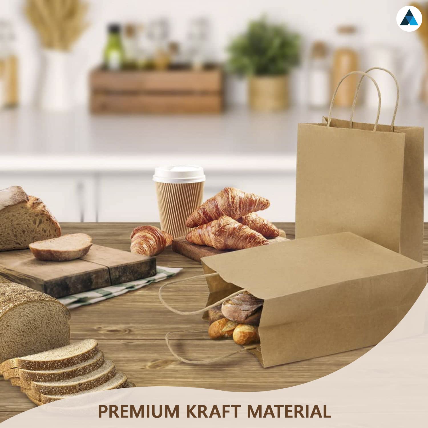 Nationwide Paper Medium Brown Kraft Paper Gift Bags with Handles - 50 Count | Eco-Friendly & DIY Ready 5