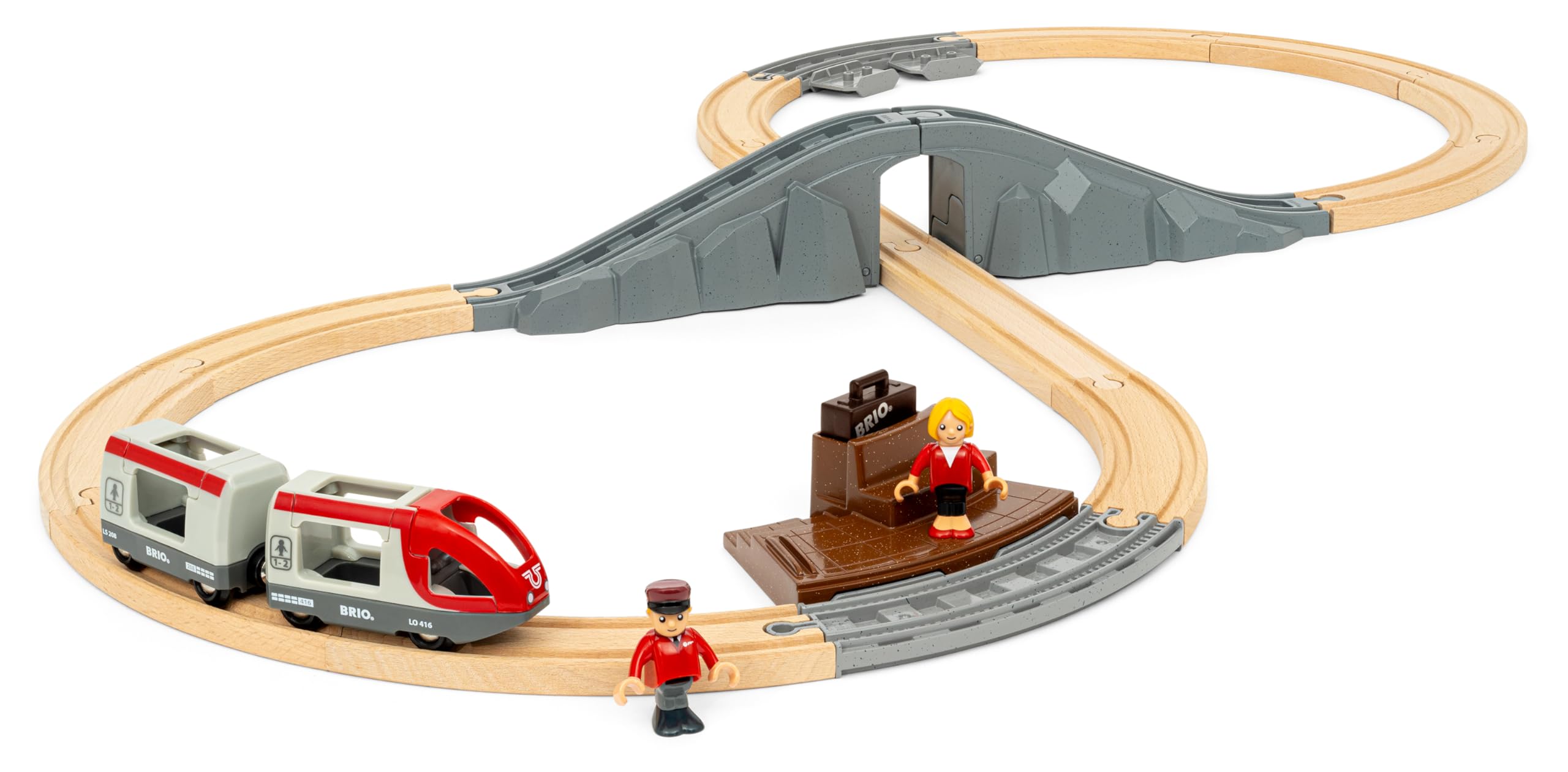 BRIO World Starter Set Travel Toy Train Set - 22 Pieces, Wooden, Ages 3+ | Model 63607900 2