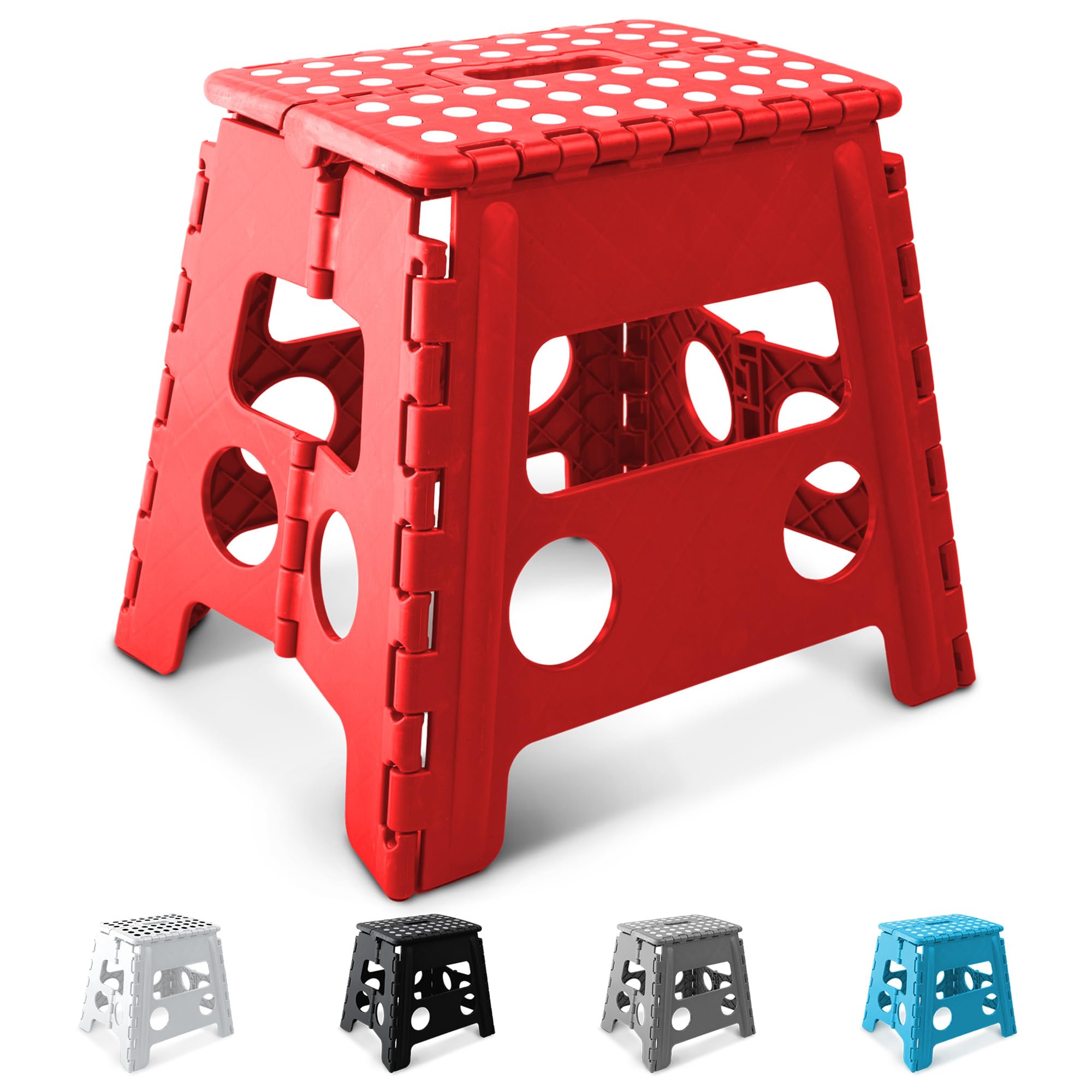 KEPLIN 13 Inch Heavy Duty Folding Step Stool | Non-Slip Foldable Footstool
