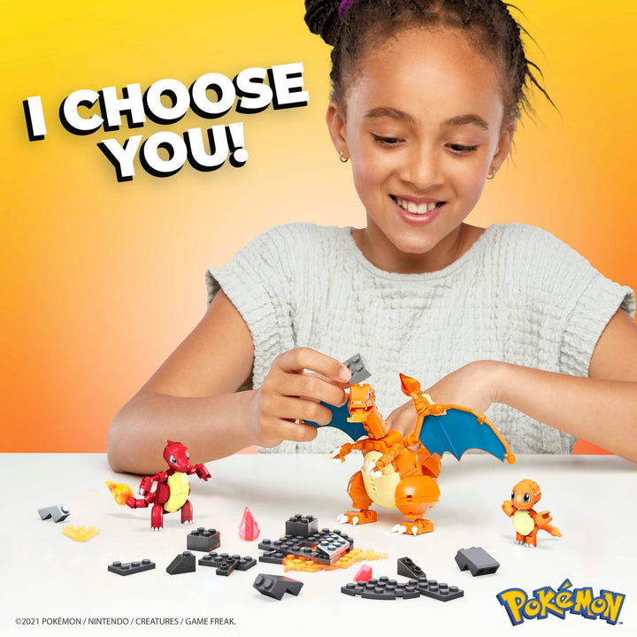 MEGA Pokémon Charmander Evolution Building Set - 300-Piece Action Figure Playset for Kids