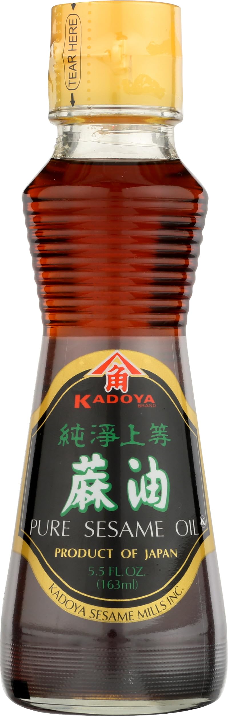 Kadoya 100% Pure Sesame Oil - Rich Nutty Aroma | 163ml (5.5oz) | Raw 1