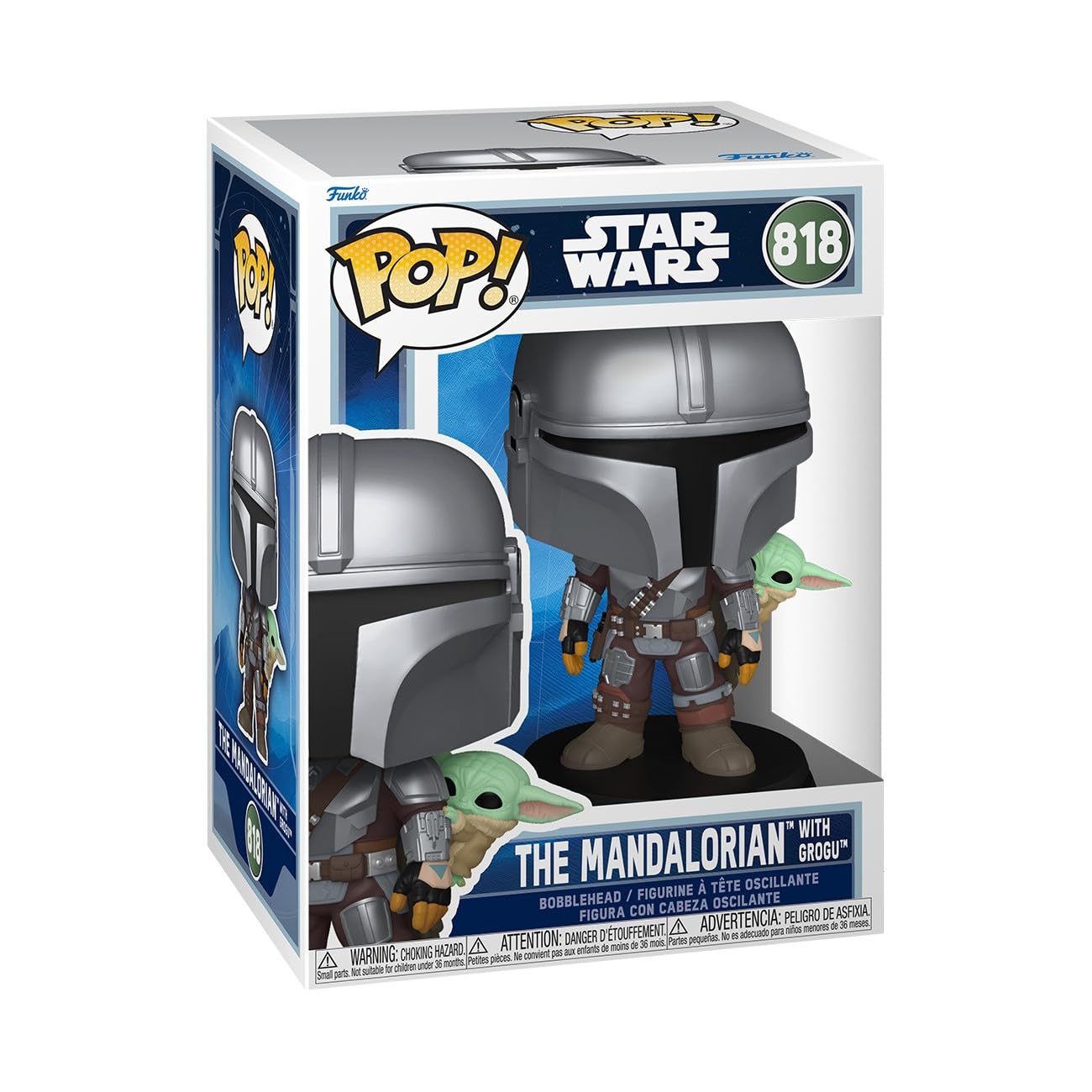 Funko POP! Star Wars: The Mandalorian and Grogu - The Mandalorian with Grogu Vinyl Figure | 3.75 in 1