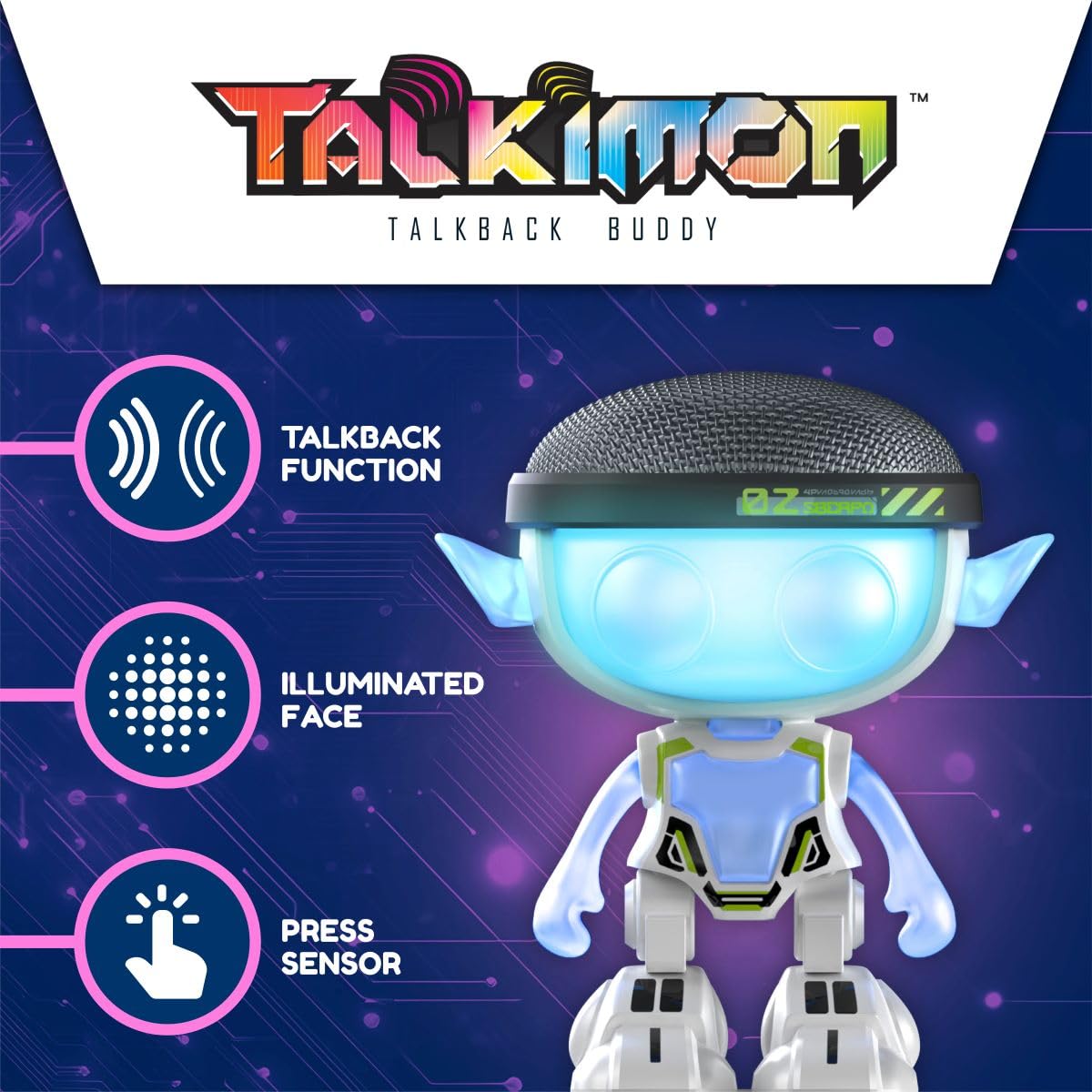 SilverLit Talkimon Interactive Talkback Buddy with Voice Changer & LED Light Up Face | 12.5 cm Height 2
