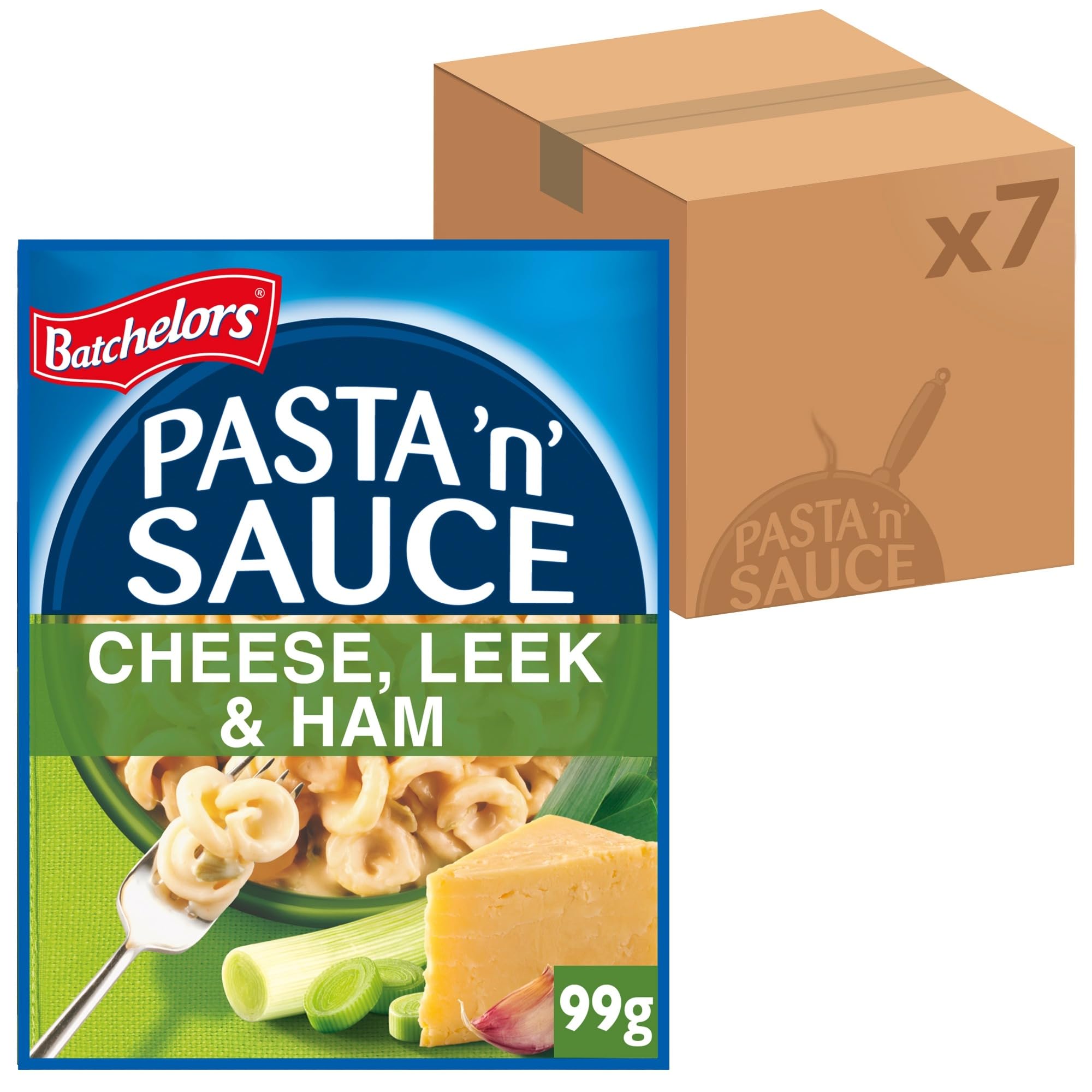 Batchelors Pasta 'n' Sauce Cheese, Leek & Ham Ready Meal, 99 g Packet (Pack of 7) 1