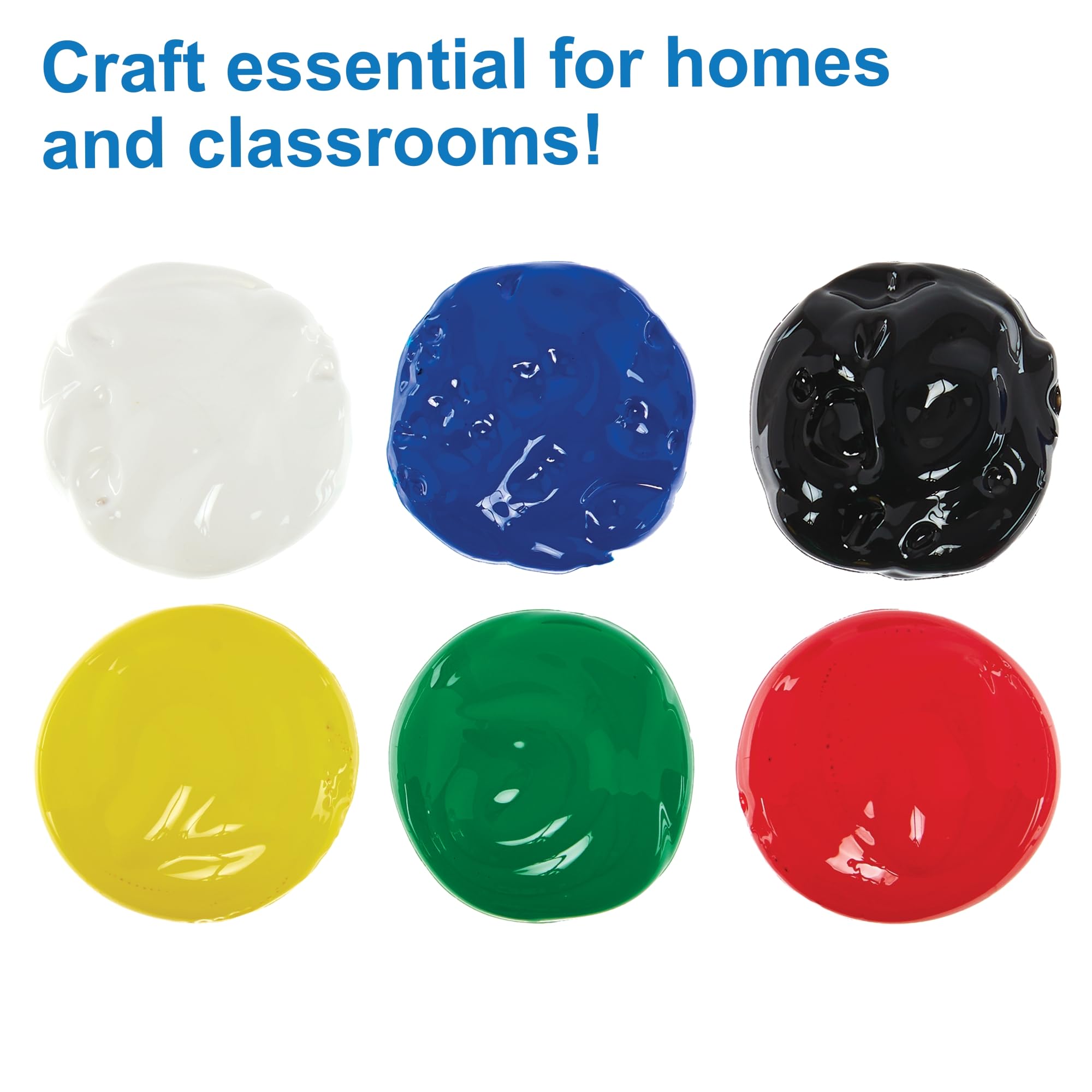 Baker Ross Primary Colours Acrylic Paints - 6 Pack, 150ml Bottles | Water-Based & Washable 4