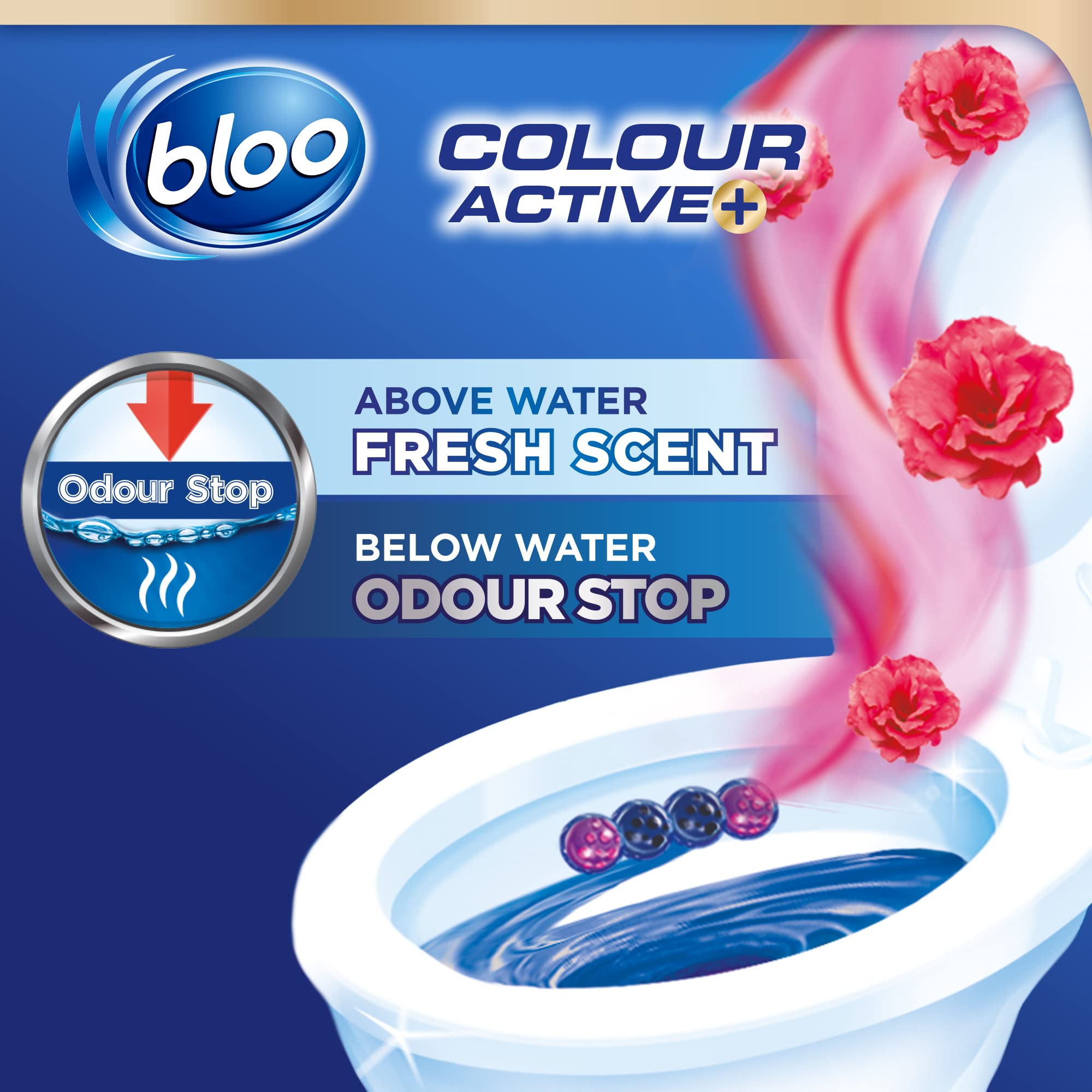 Bloo Colour Active Toilet Rim Block Fresh Flowers with Anti-Limescale | 50g 3