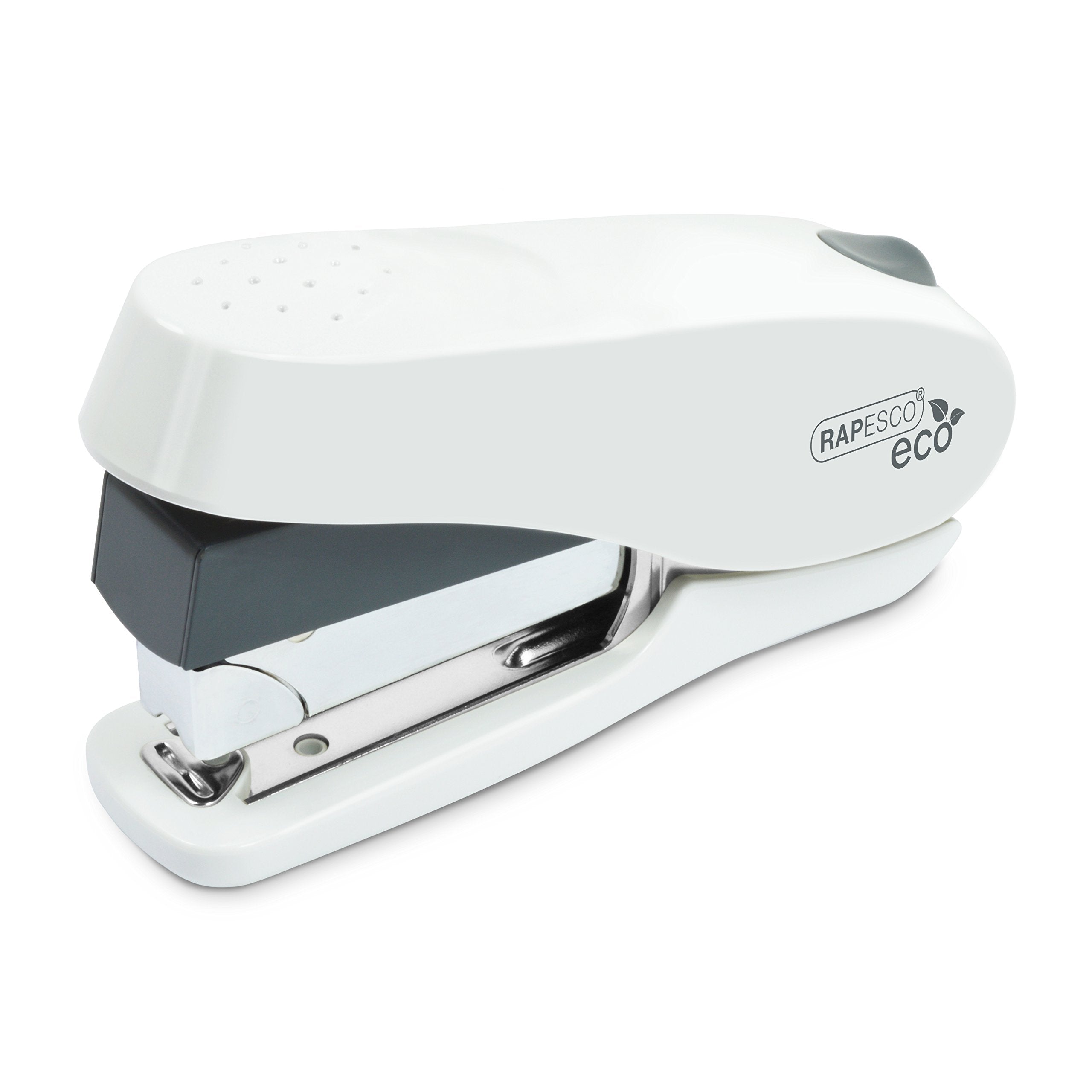 Rapesco 1467 ECO Luna Less Effort Stapler - 50 Sheet Capacity, Front Loading | Soft White