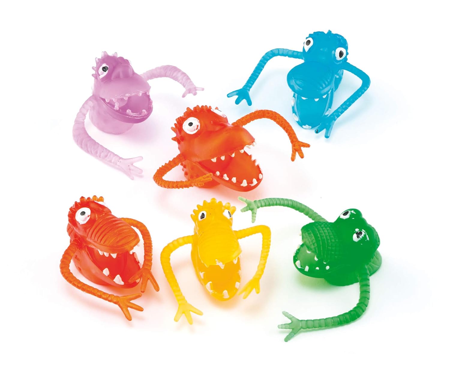 Baker Ross ET387 Finger Monsters - Pack of 10 Assorted Monster Finger Puppets for Kids 3+