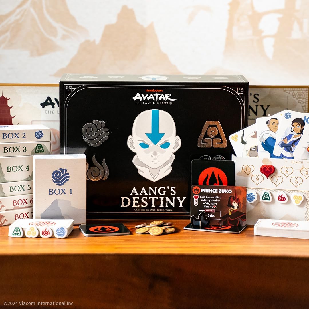 USAopoly Avatar – Der Herr der Elemente: Aangs Schicksal – Kooperatives Deckbauspiel (DB096-653-002400-04)