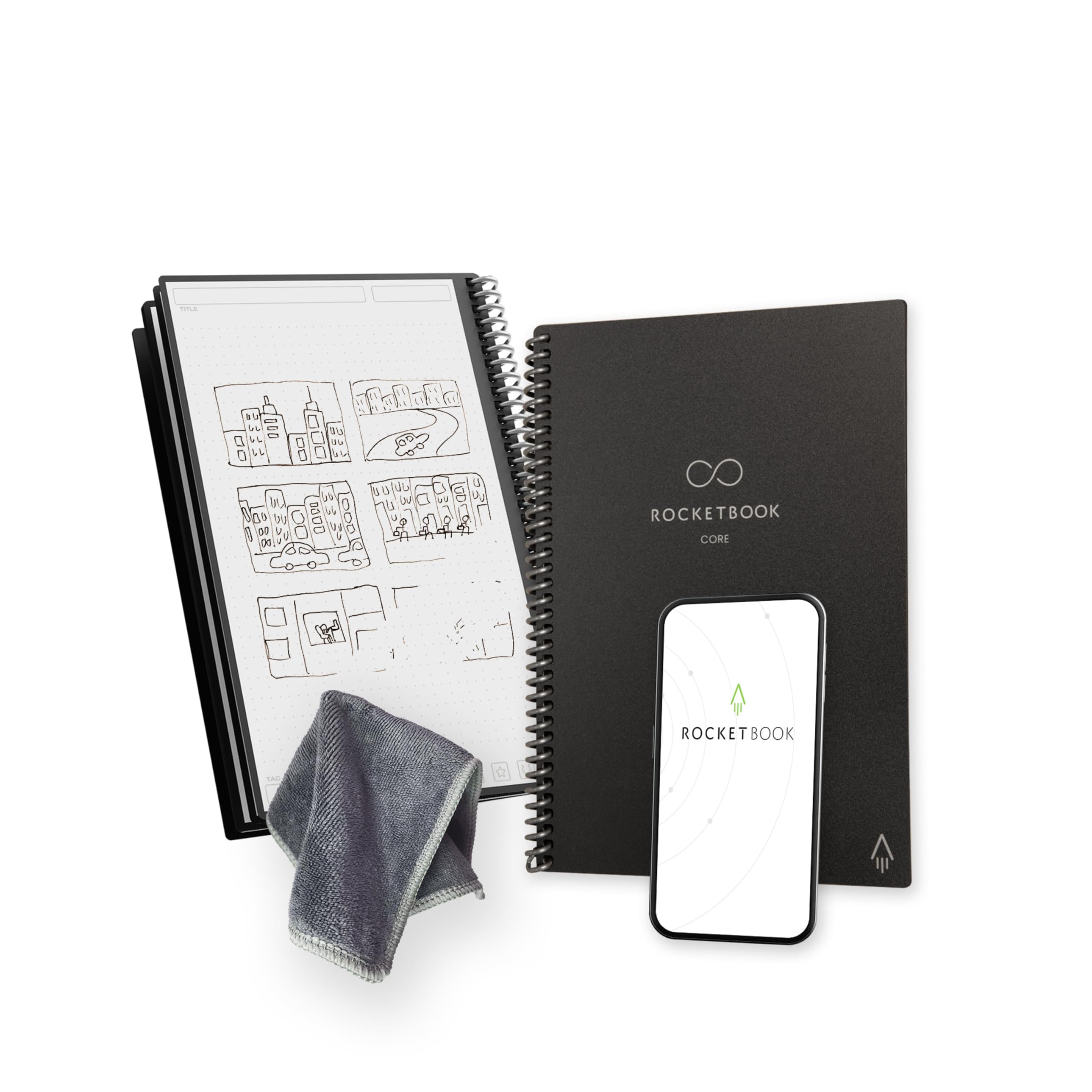 Rocketbook Core Reusable Spiral Notebook - Executive Size 15 x 22.4 cm | Black | 36 Pages 1