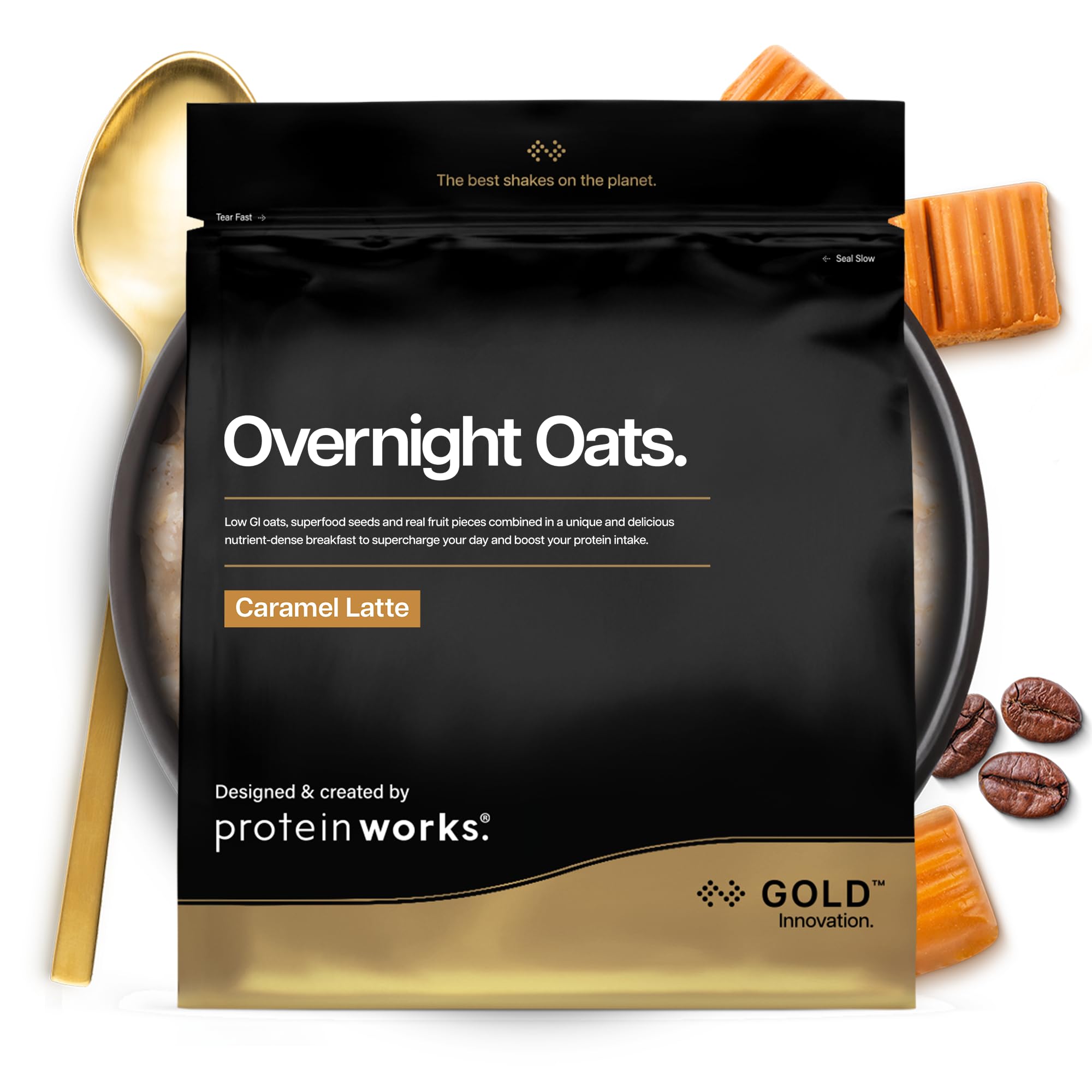 Protein Works Overnight Oats - Caramel Latte | High Protein | Low Sugar | 500 g 1